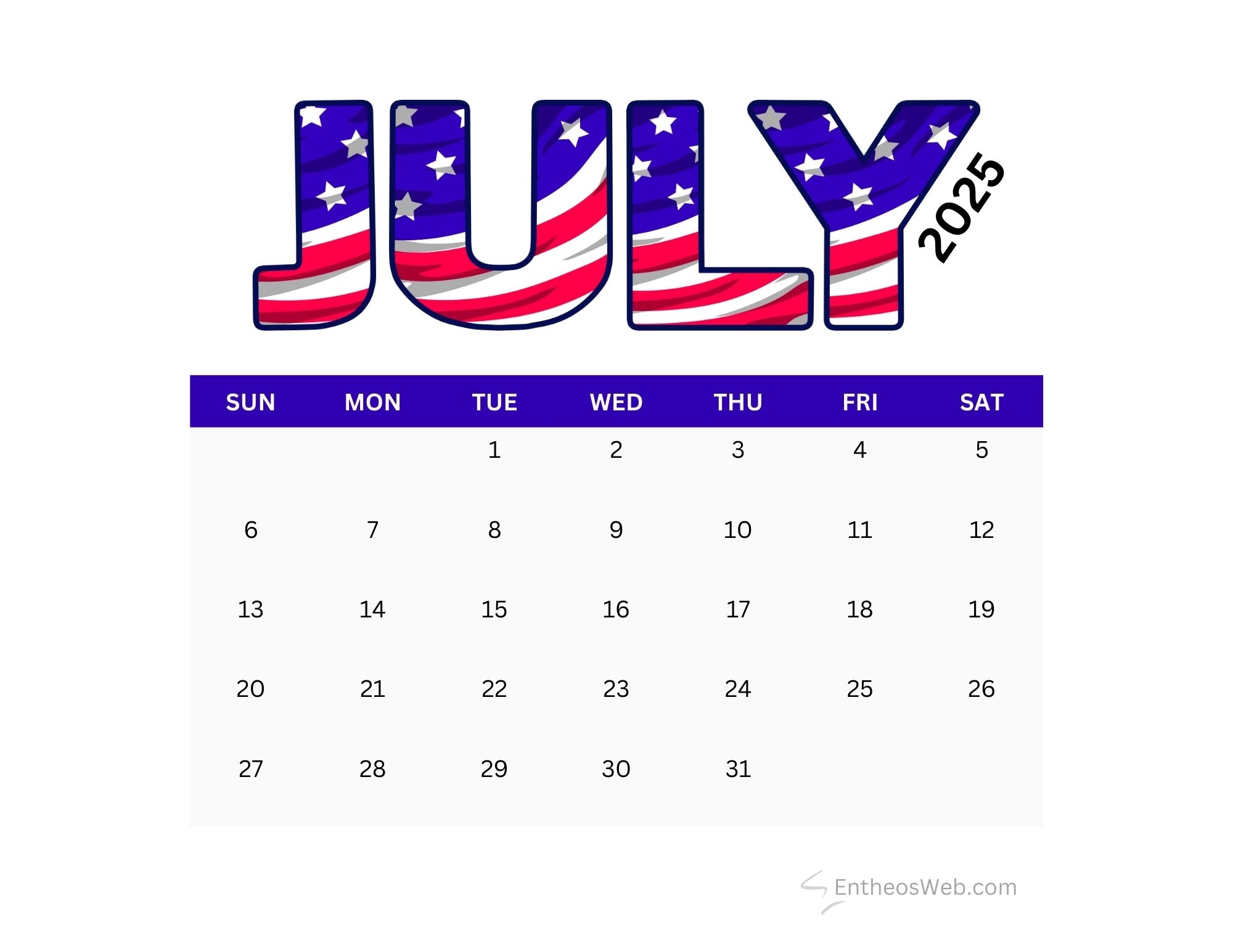 July 4 2025 Calendar