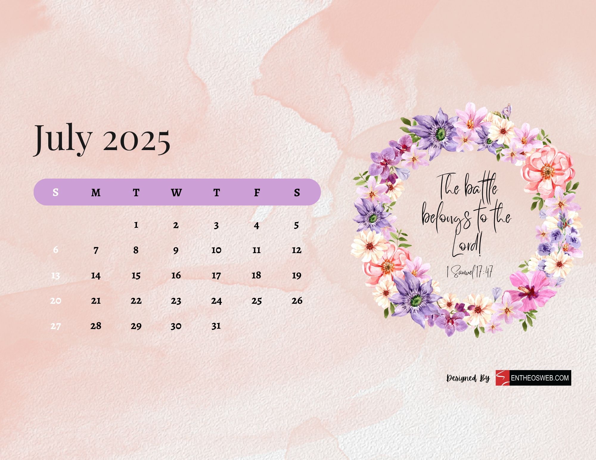 July Calendar 2025 Wallpaper