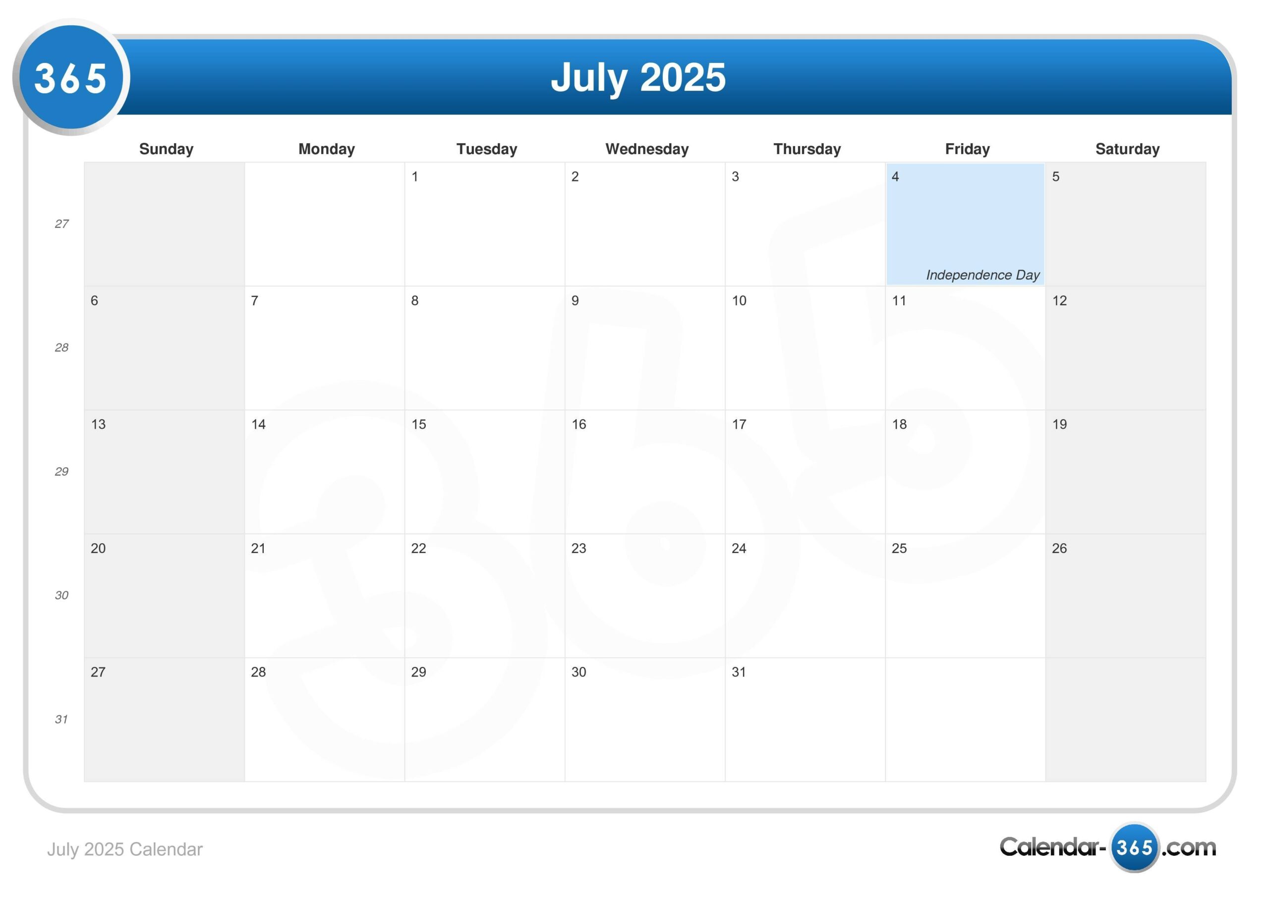 Calendar July 14 2025
