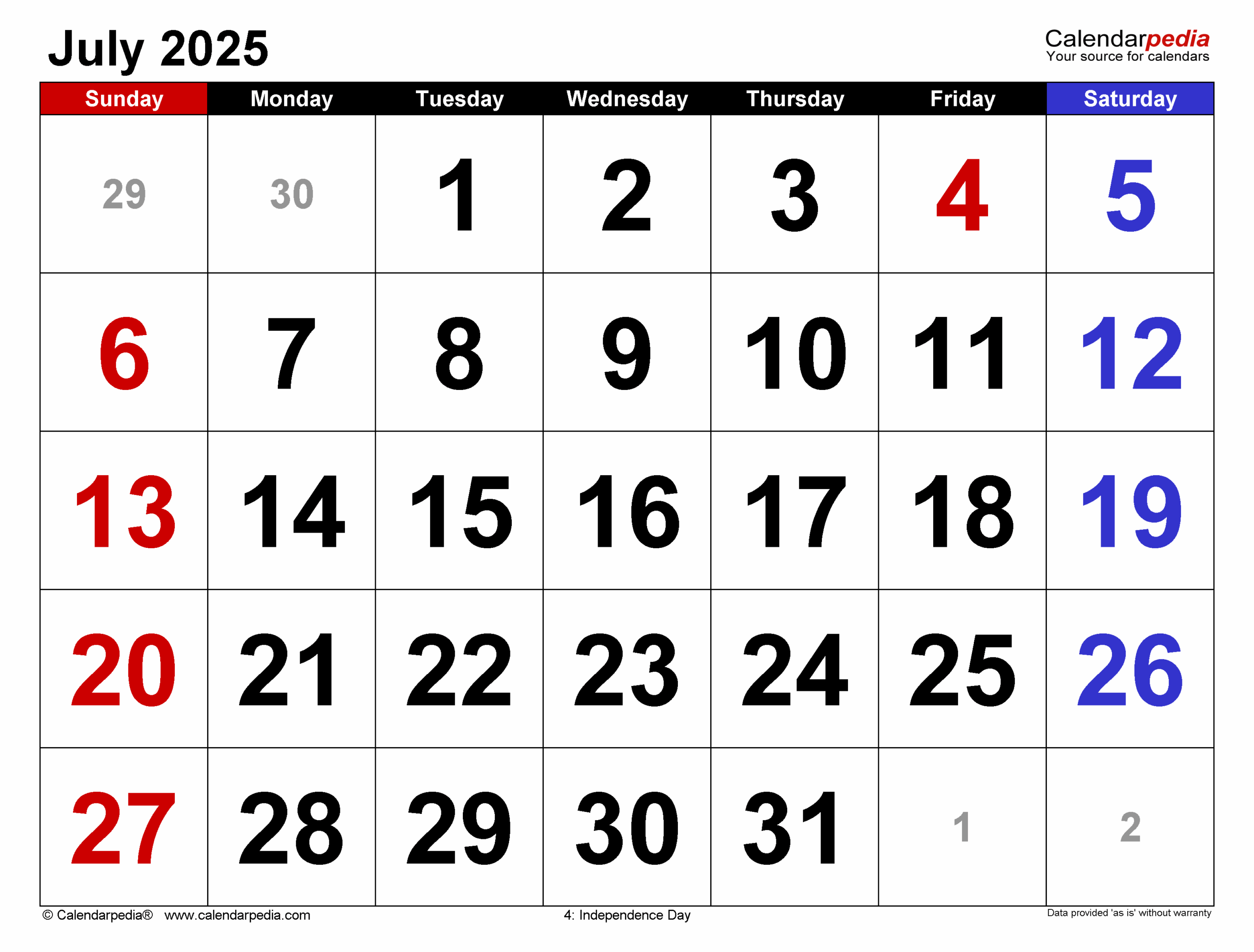 July 2025 Calendar Templates For PDF Excel And Word July 2025 Calendar Templates For PDF Excel And Word