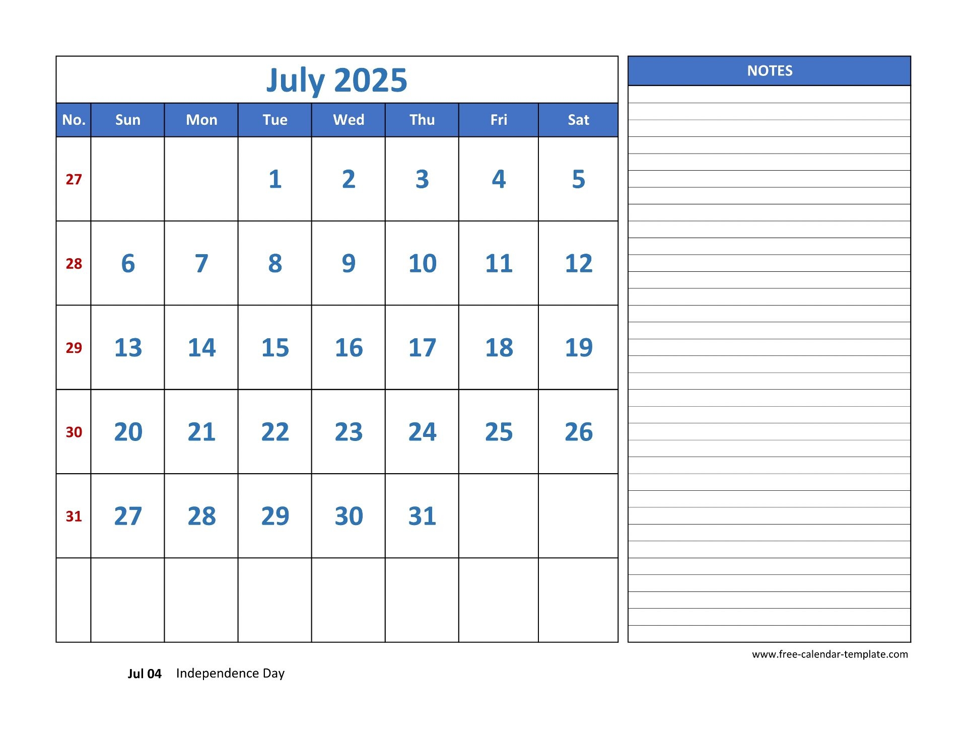 July 2025 Free Calendar Tempplate Free calendar template