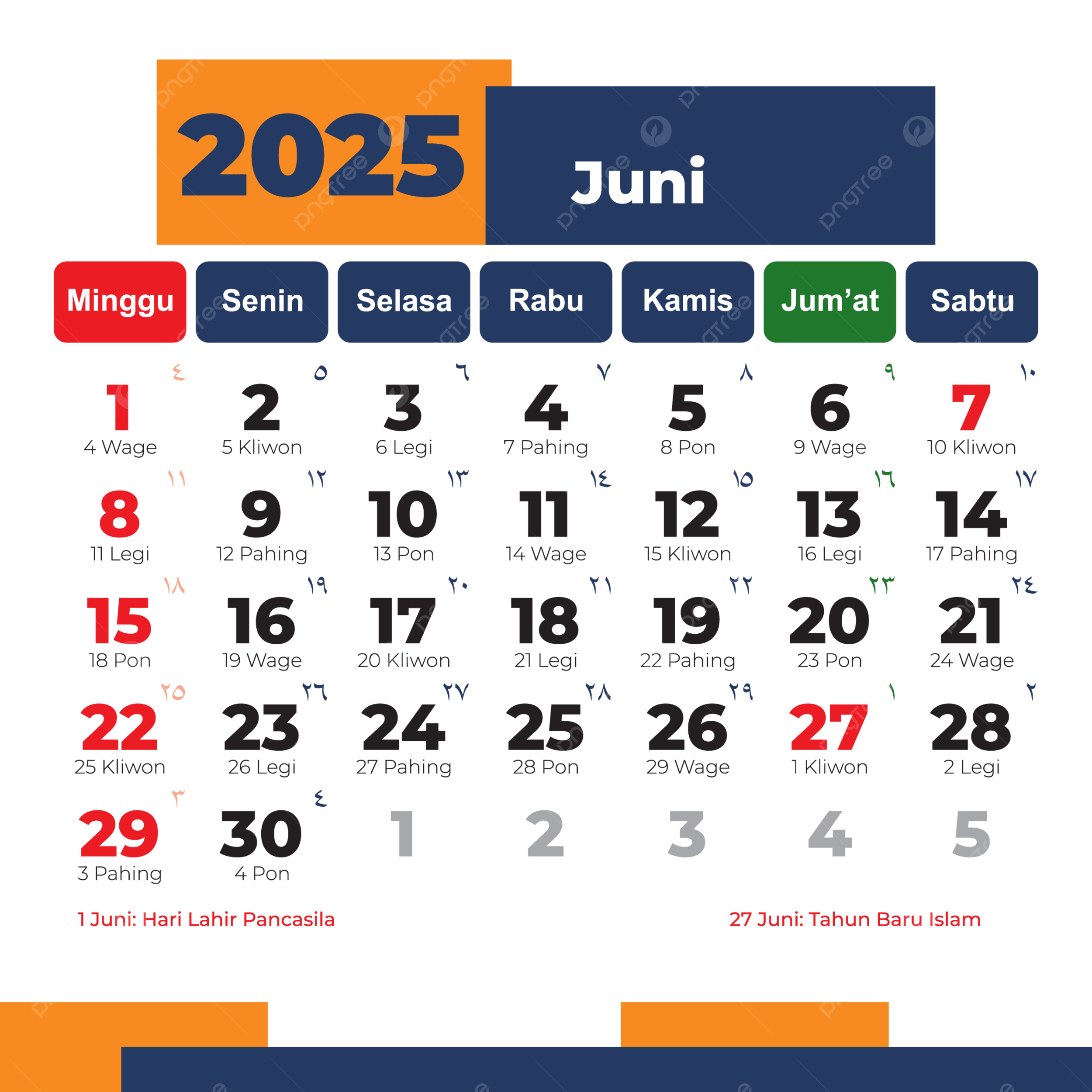 National Calendar For June 2025