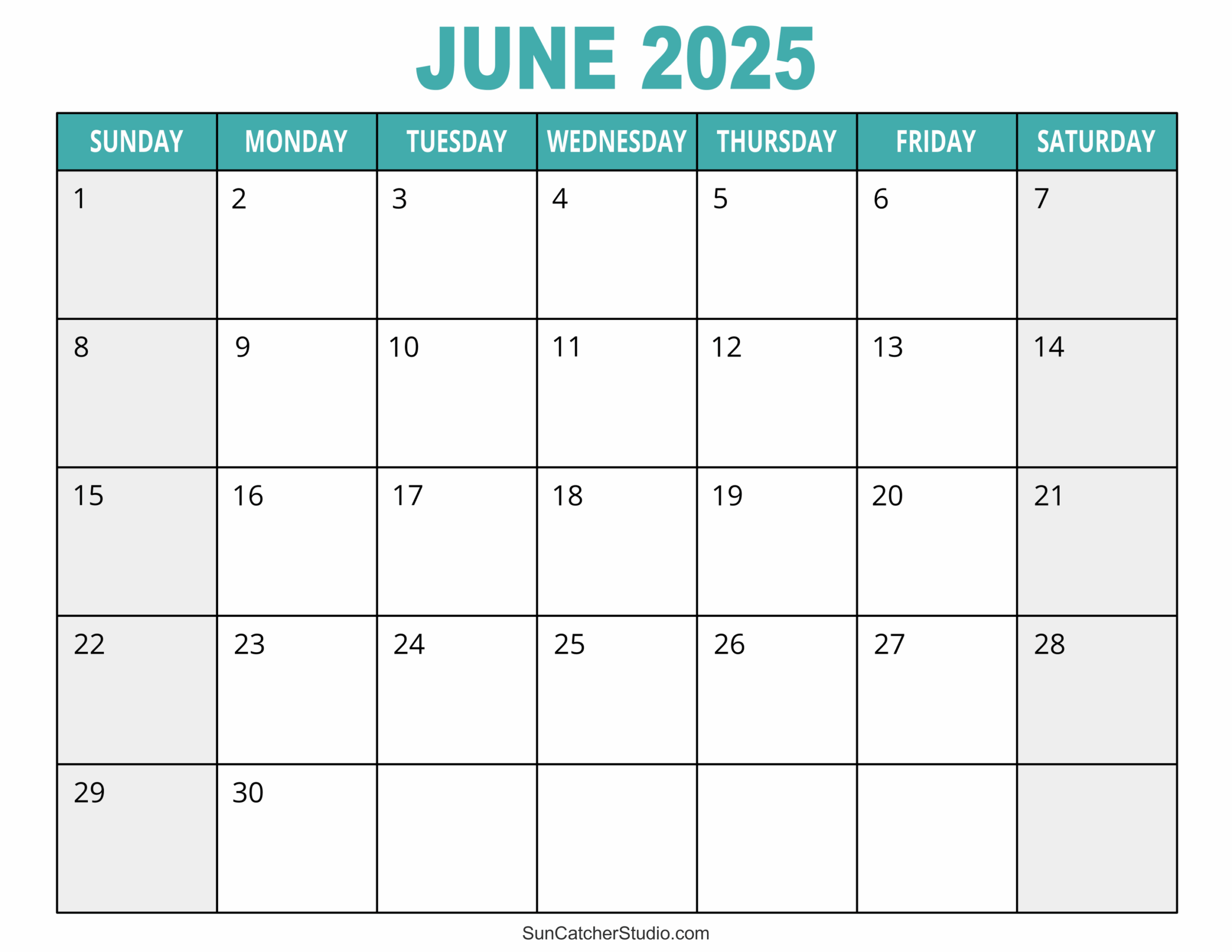 June 2025 Calendar Free Printable Free Printables Monograms
