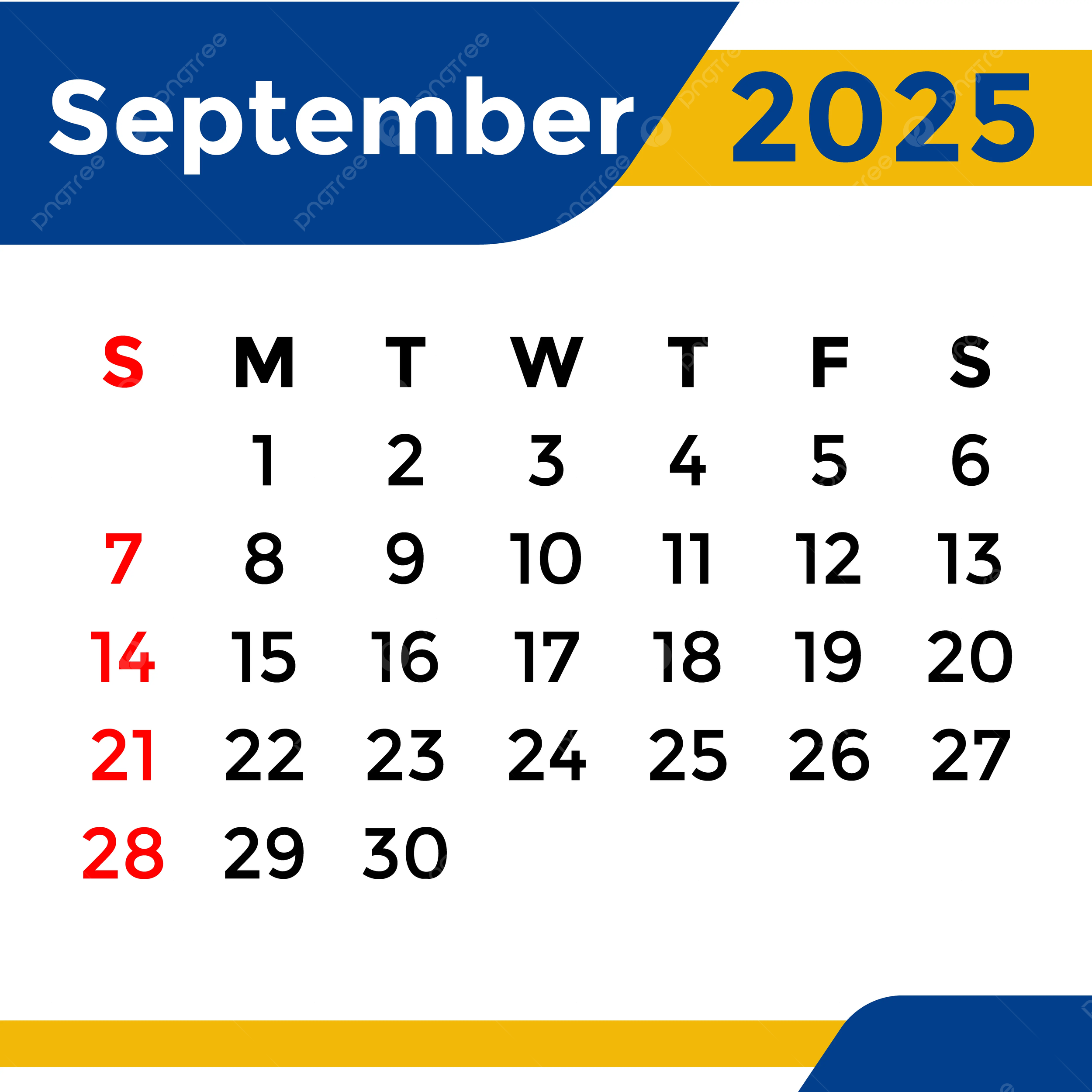 September 2025 Calender