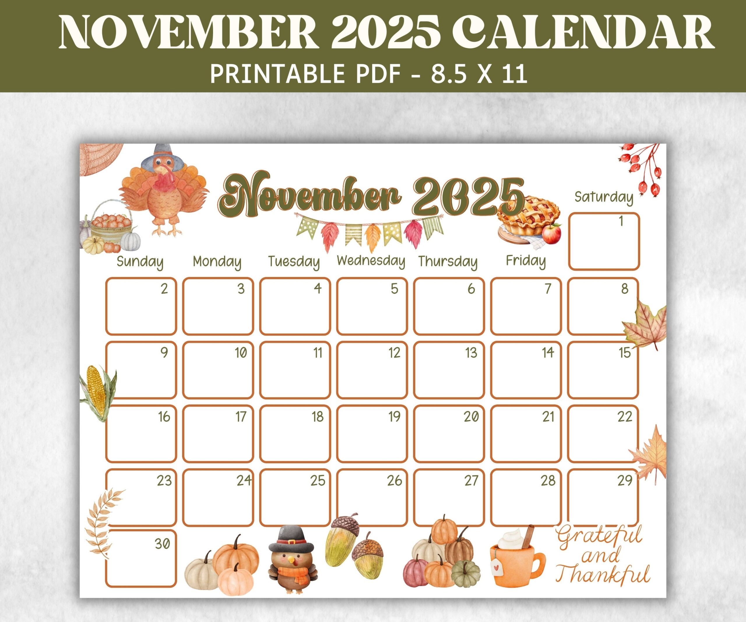 November 2025 Calendar Print