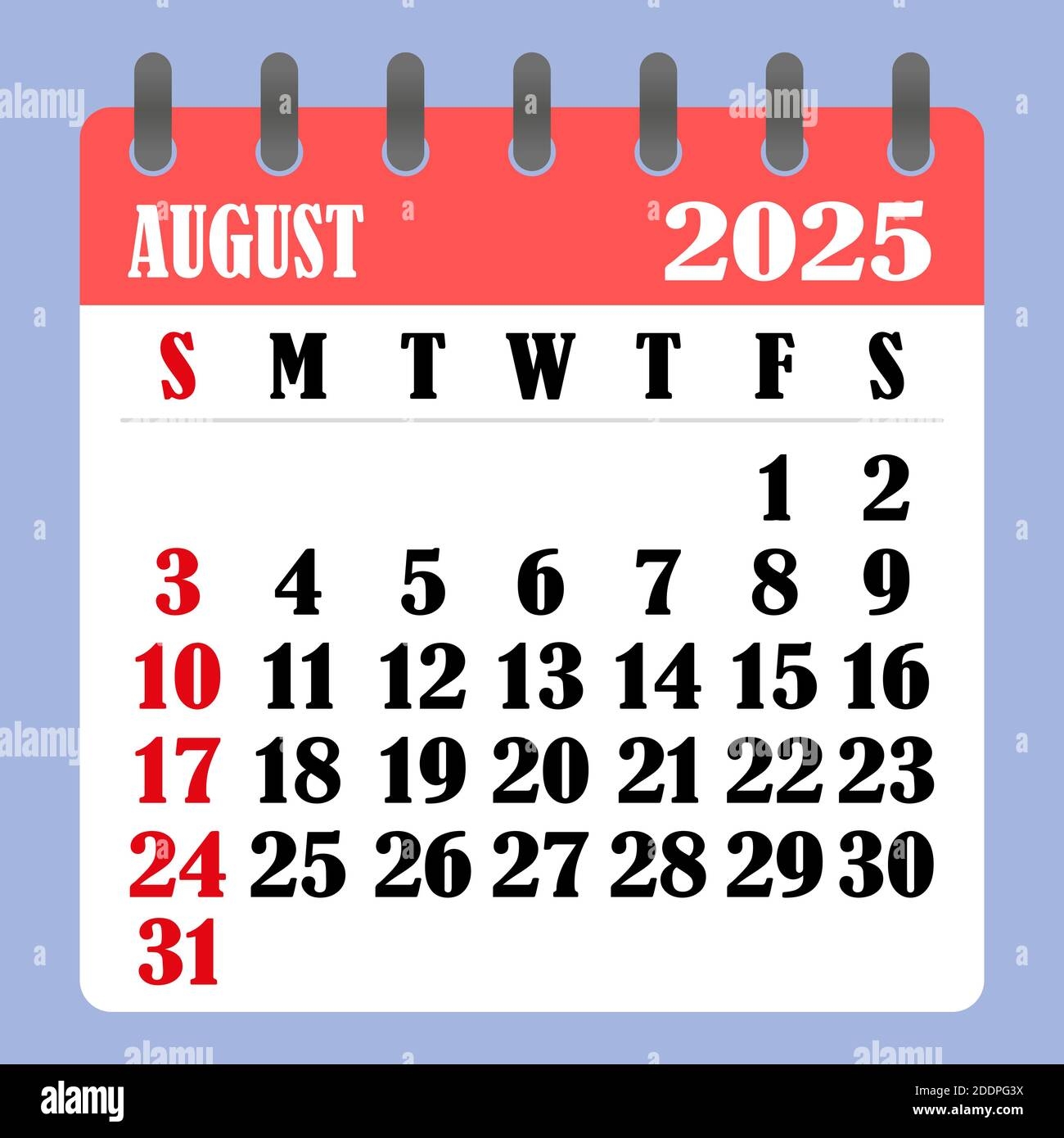 Calender Of August 2025