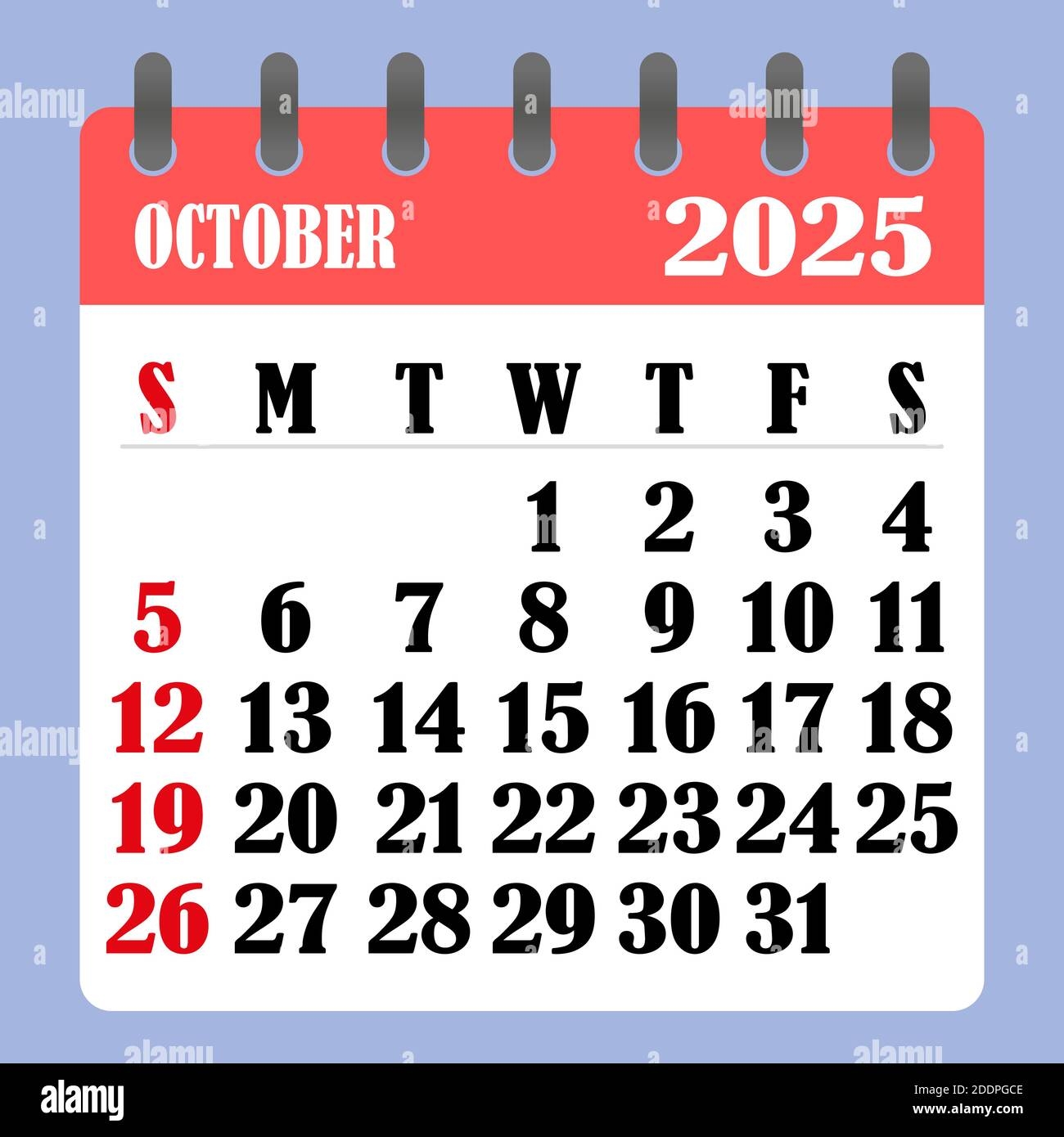 October Calender 2025