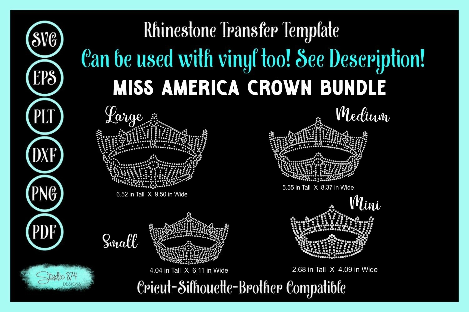 Miss America Crown Rhinestone And Faux Rhinestone SVG Bundle