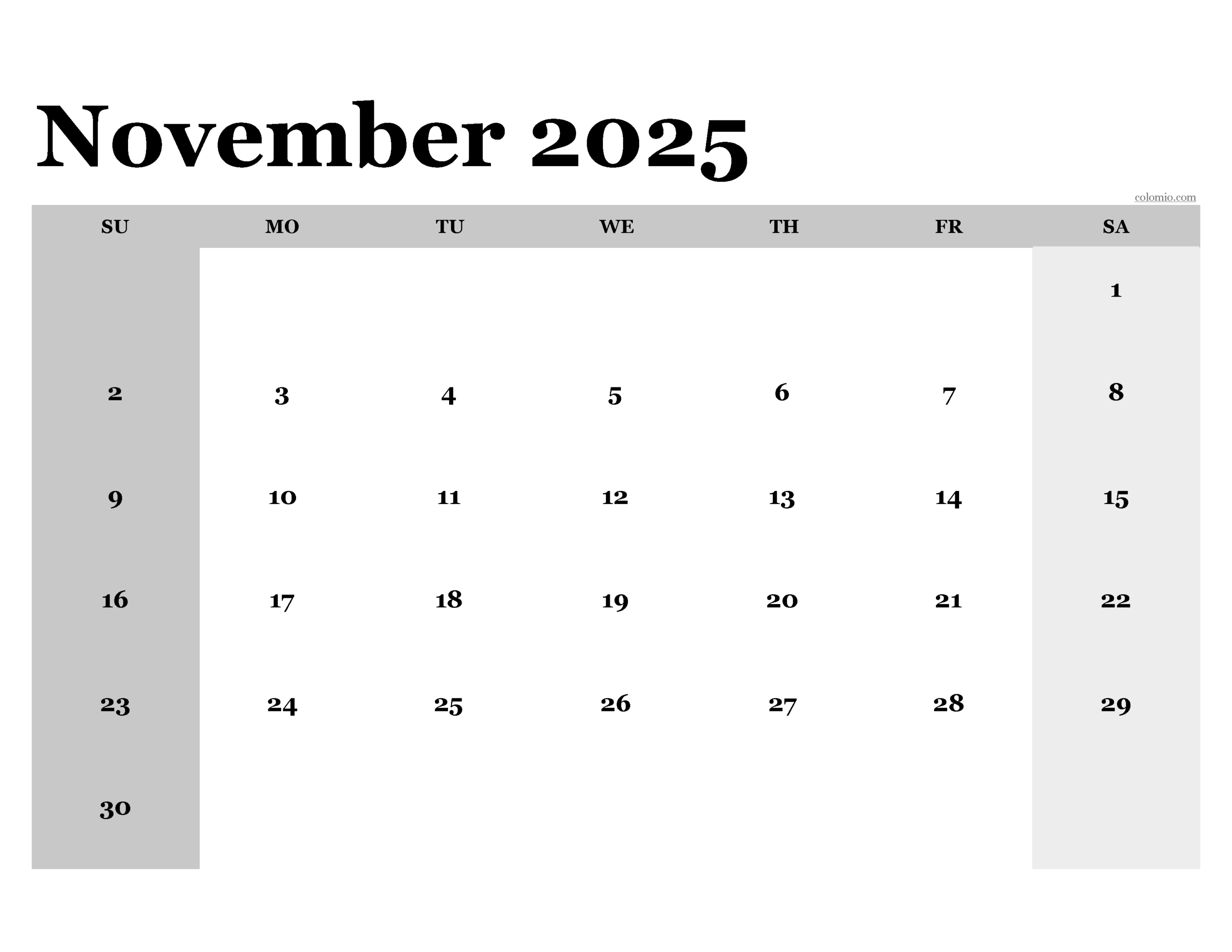 November 2025 Calendar Editable November 2025 Calendar Editable