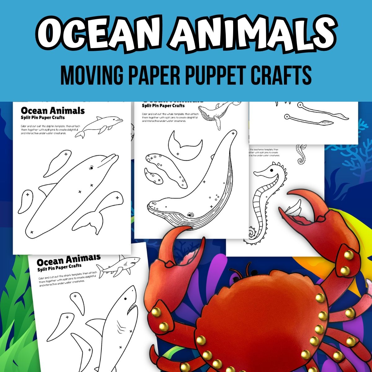 Ocean Animals Moving Paper Puppets