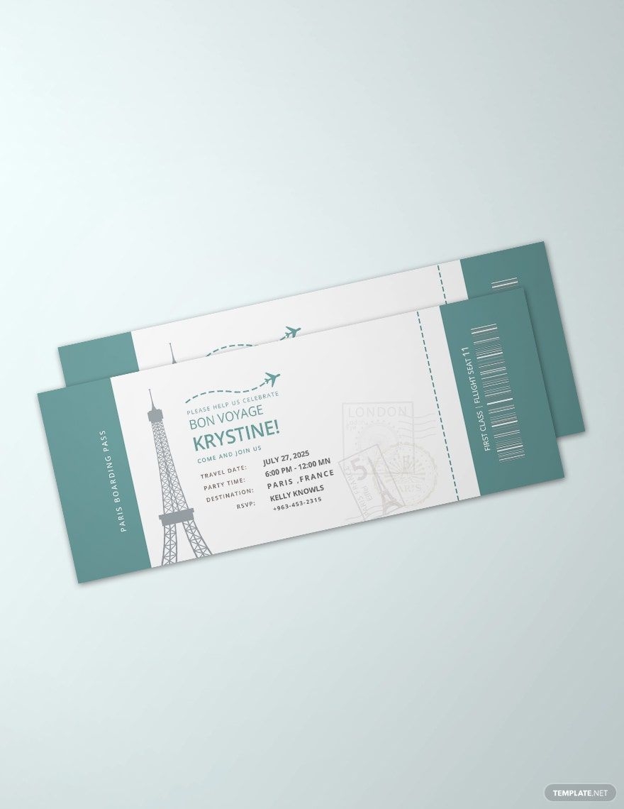 Free Printable Paris Passport Invitation Template