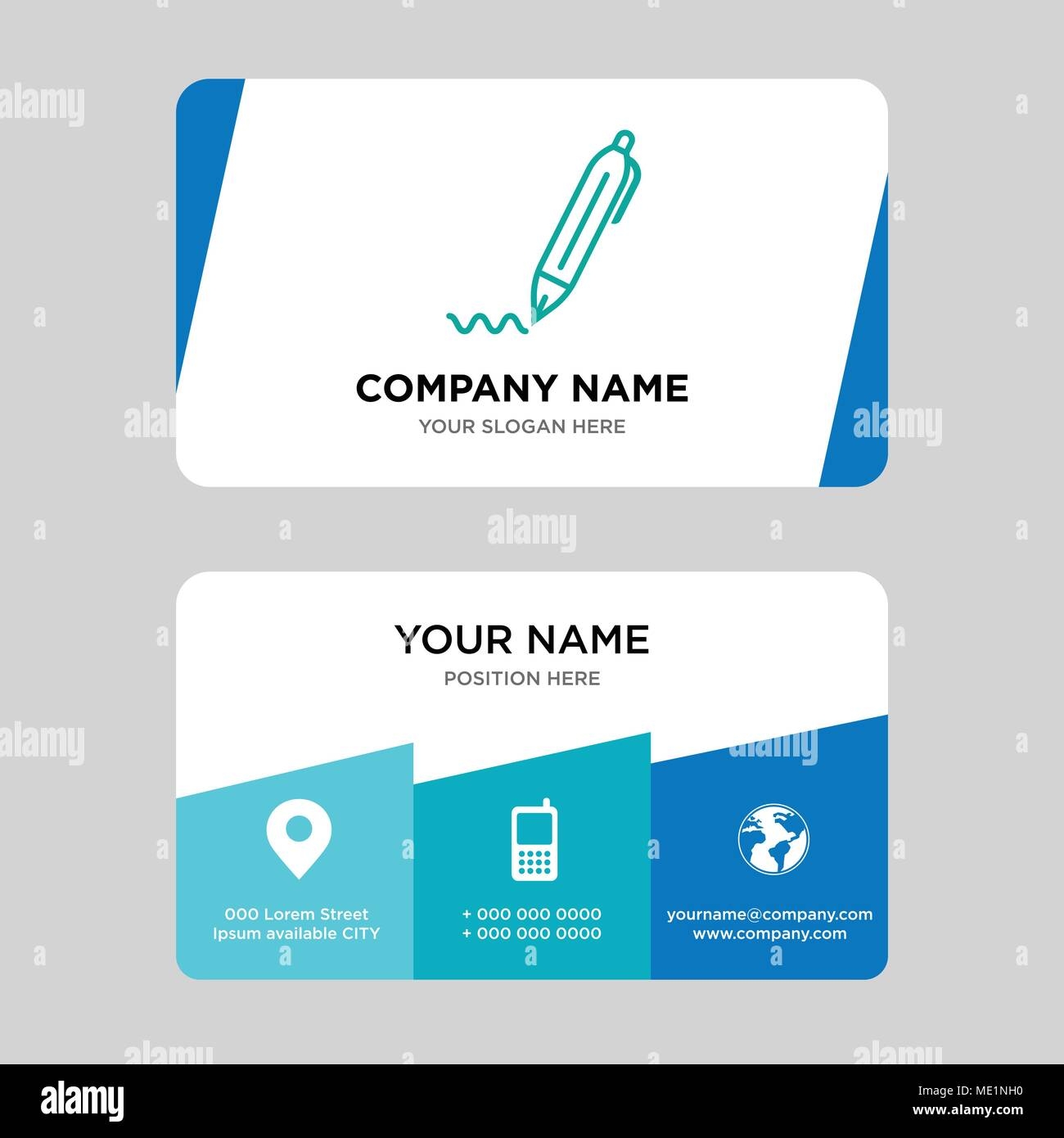 Pen Business Card Design Template Visiting For Your Company Modern Creative And Clean Identity Card Vector Illustration Stock Vector Image U0026 Art Alamy