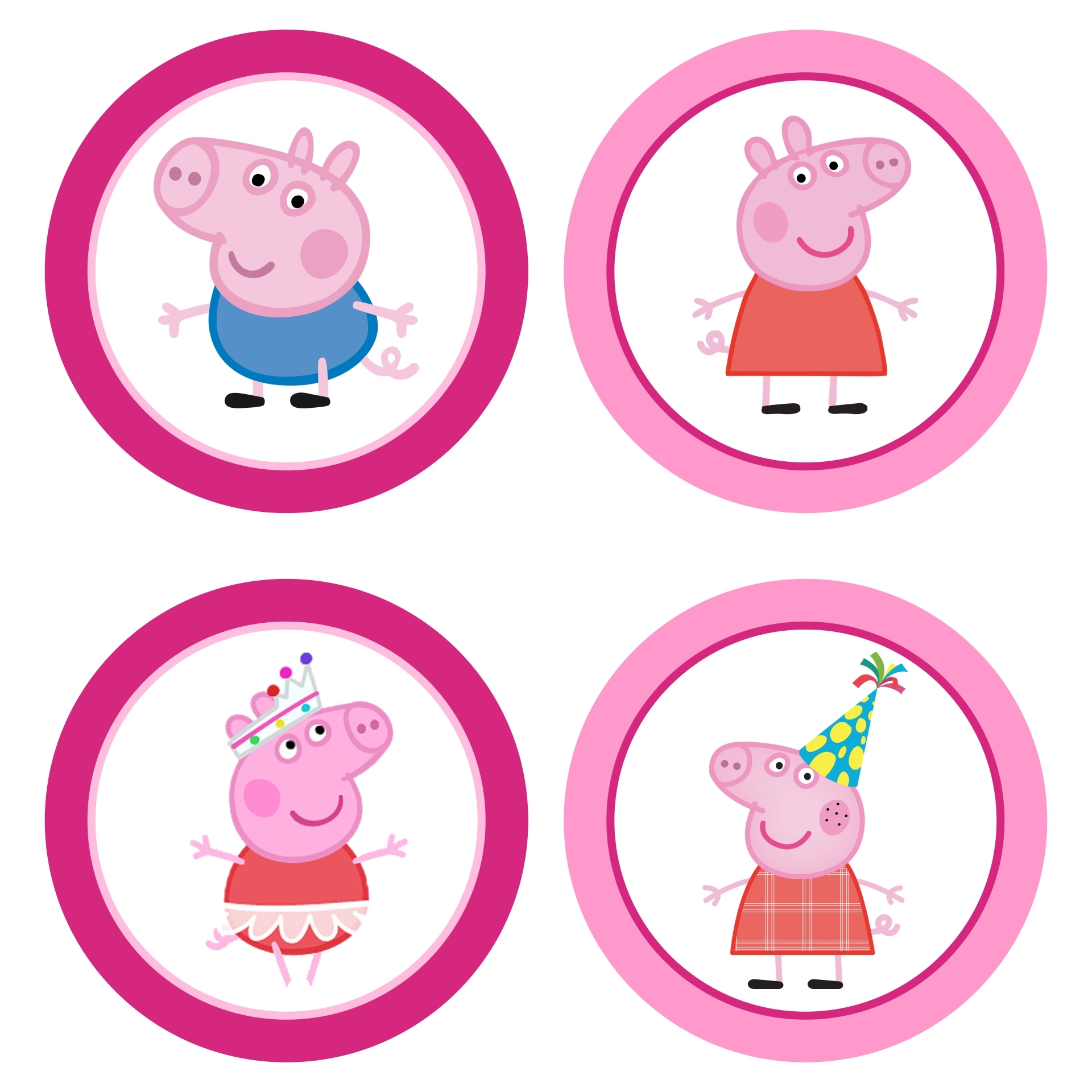 Peppa Pig Cupcake Toppers 10 Free PDF Printables Printablee