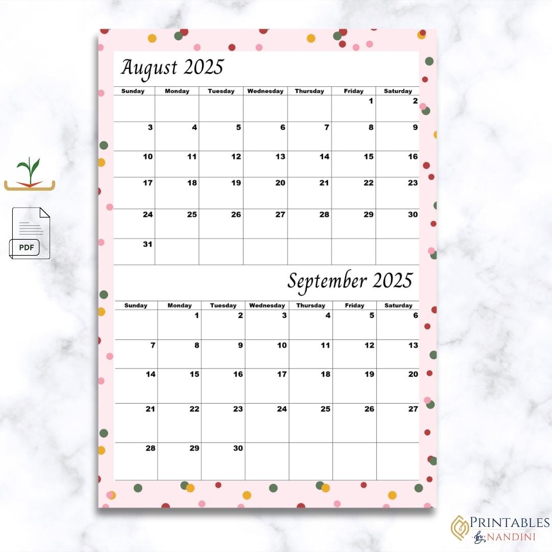 September 2023 - June 2025 Calendar