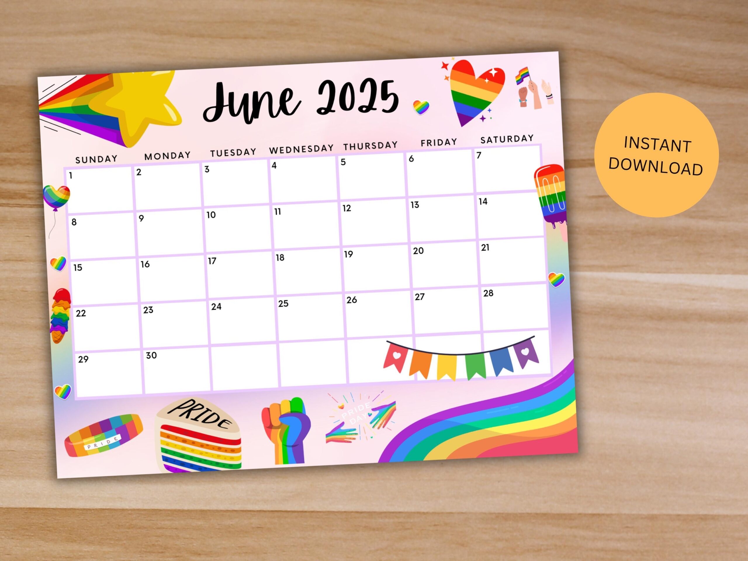 Printable June 2025 Calendar Editable Kids Calendar Cute Rainbow Pride Summer Calendar Monthly Calendar June Calendar For Pride Month Etsy Printable June 2025 Calendar Editable Kids Calendar Cute Rainbow Pride Summer Calendar Monthly Calendar June Calendar For Pride Month Etsy