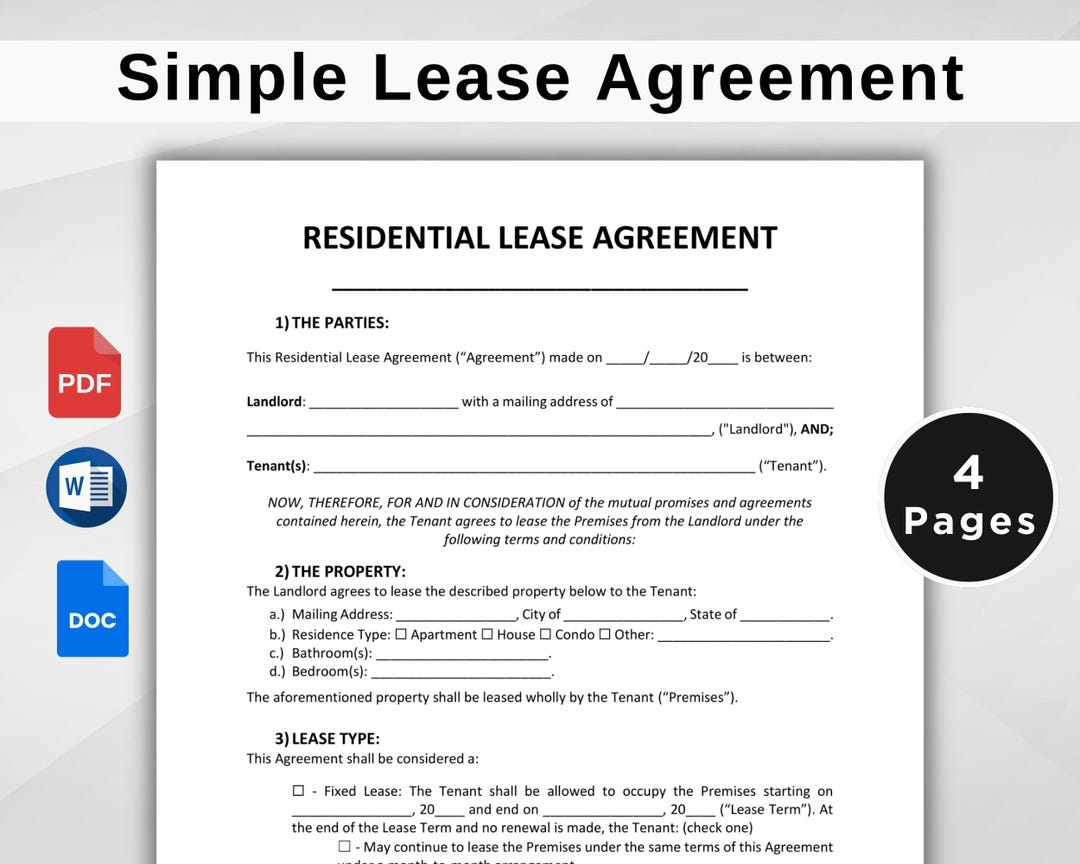 Free Printable Rental Contract Template