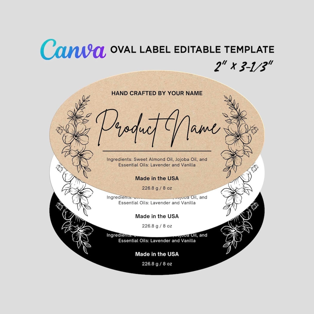 Printable Oval Labels Oval Template Oval Sticker Label Oval Product Labels Oval 2
