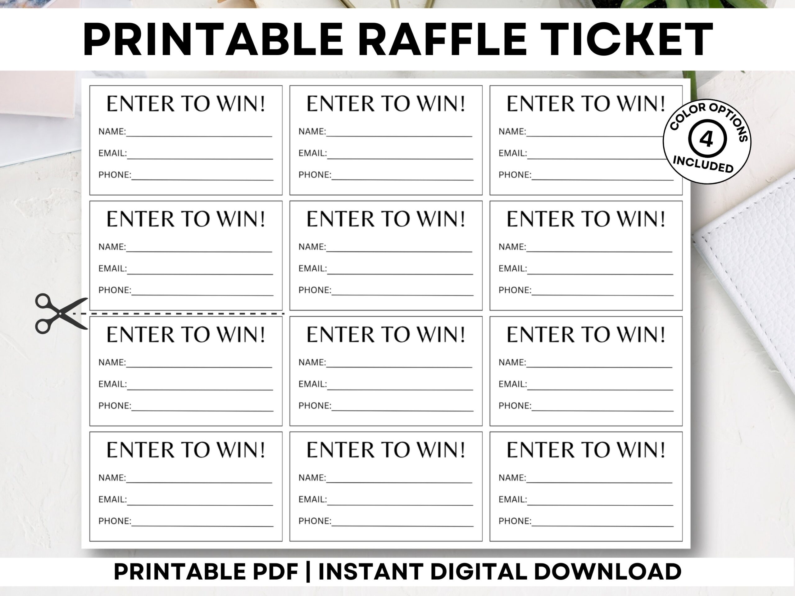 Printable Raffle Tickets Enter To Win Tickets Printable Enter To 