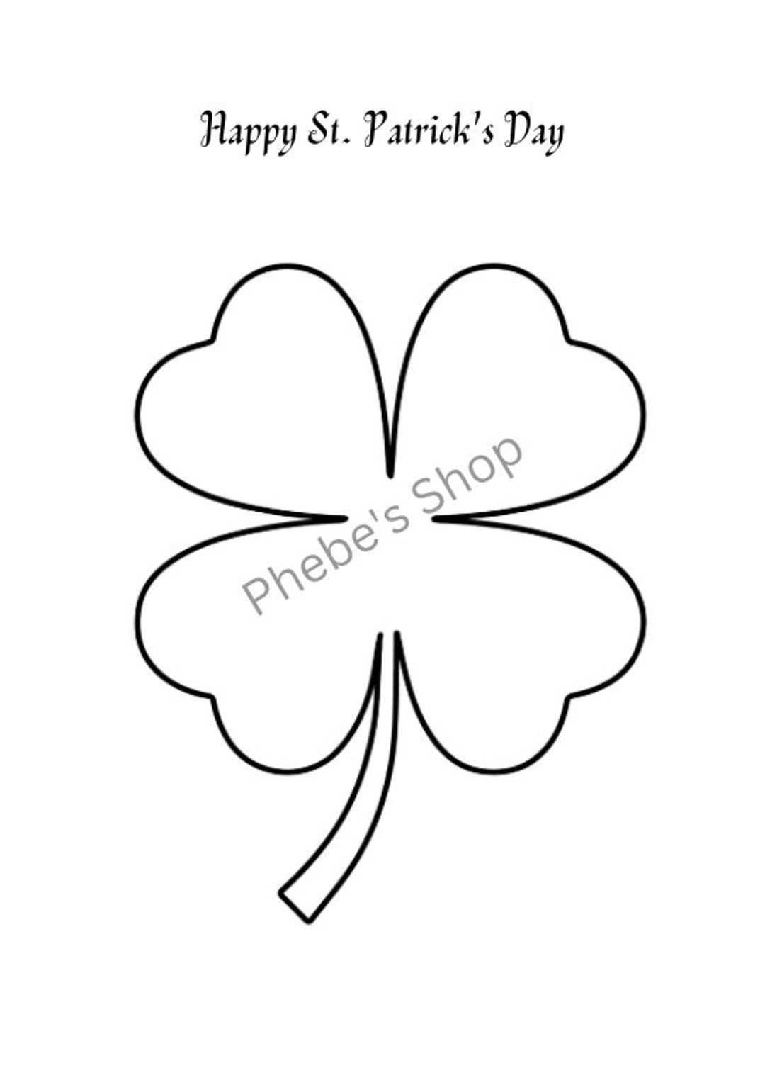 Printable St Patrick s Day Shamrock Template Big And Small Size Etsy Ireland