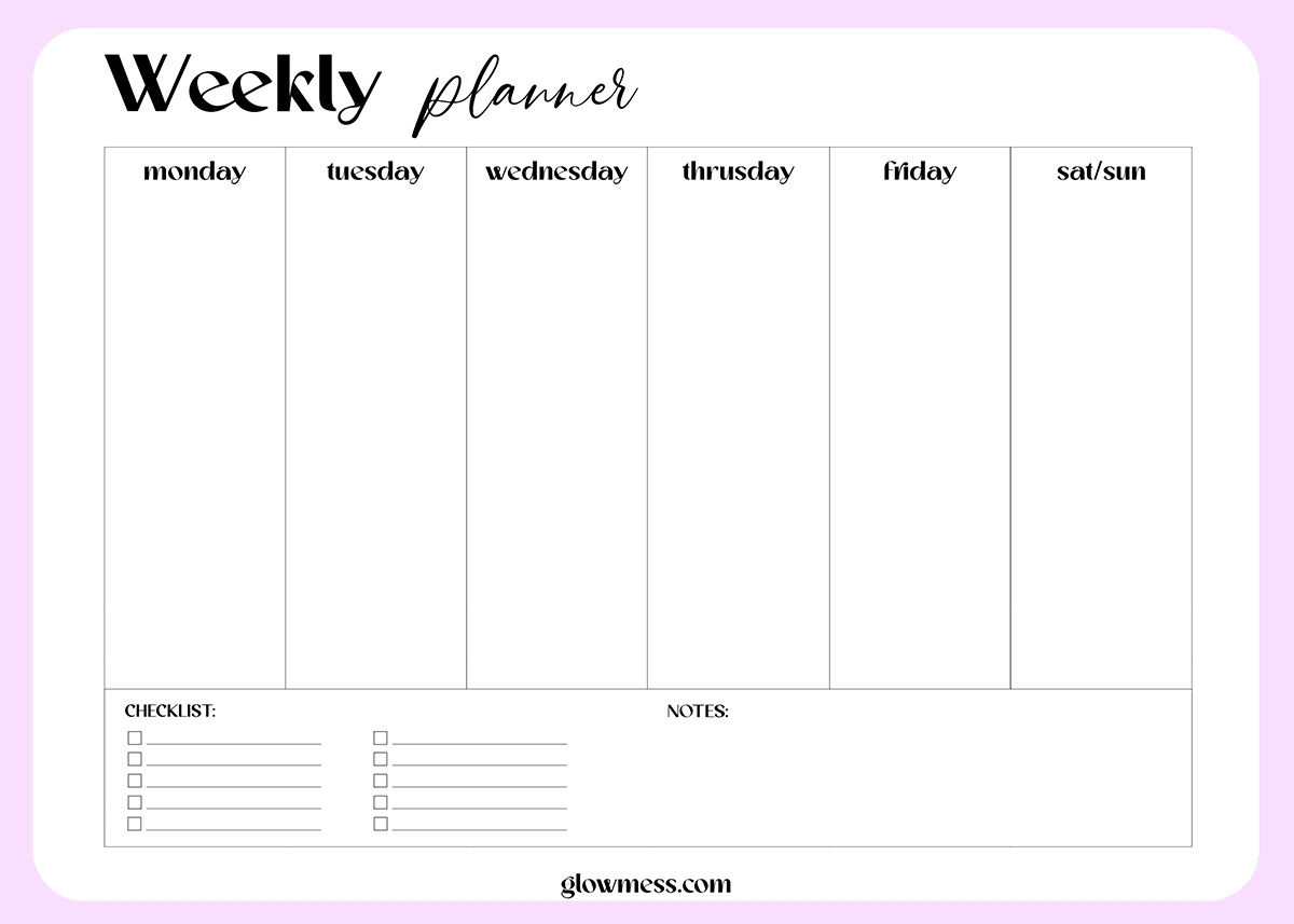 Free Printable Planner Templates Weekly