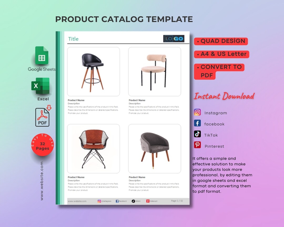 Free Printable Retail Pdf Catalog Template