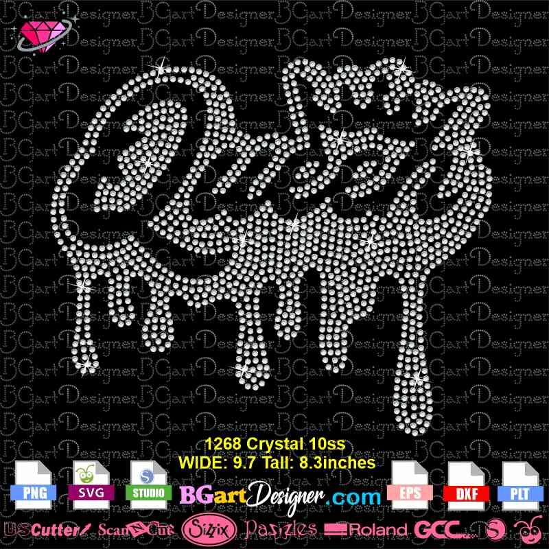 Queen Crown Dripping Rhinestone SVG