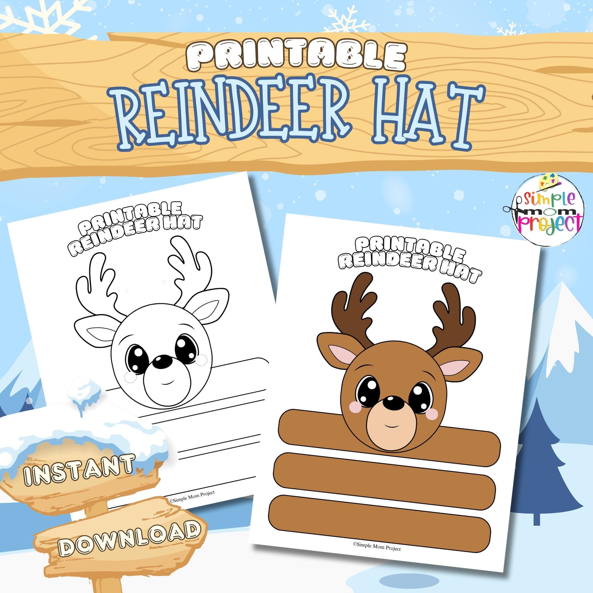 Free Printable Reindeer Hat Template Free Printable Reindeer Hat Template