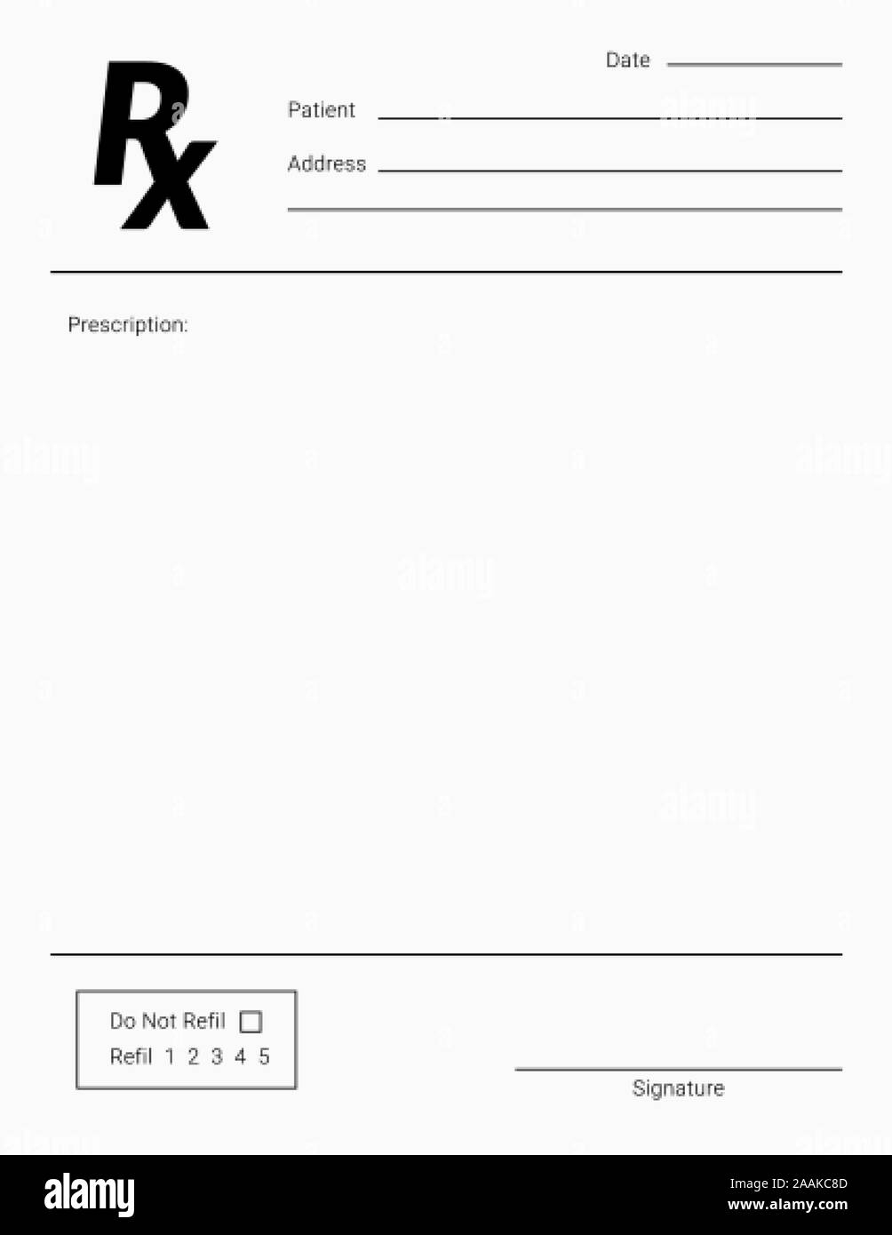 Rx Pad Template Medical Regular Prescription Form Stock Vector 
