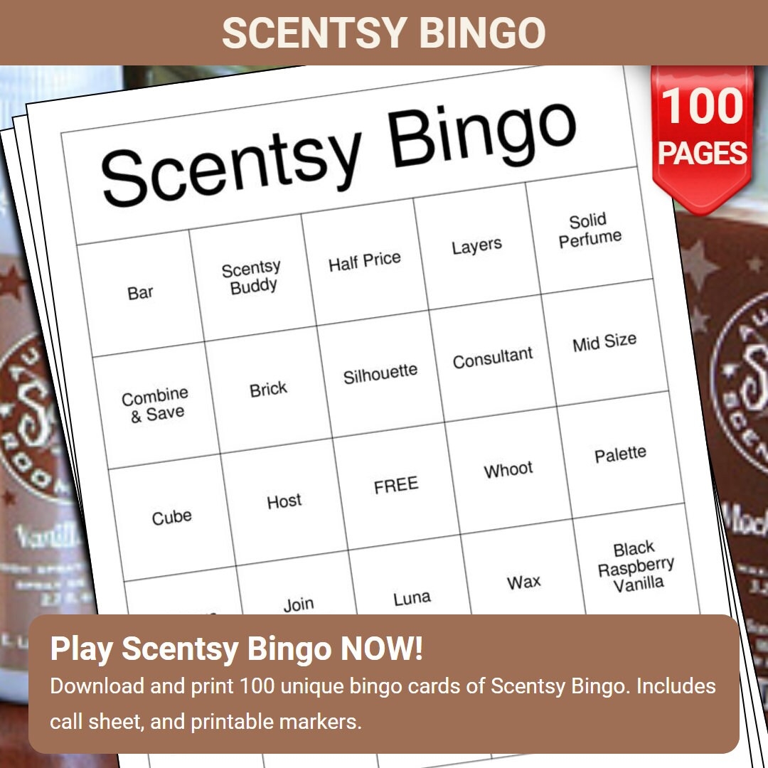 Scentsy Bingo Cards 100 Pages To Download And Print Etsy