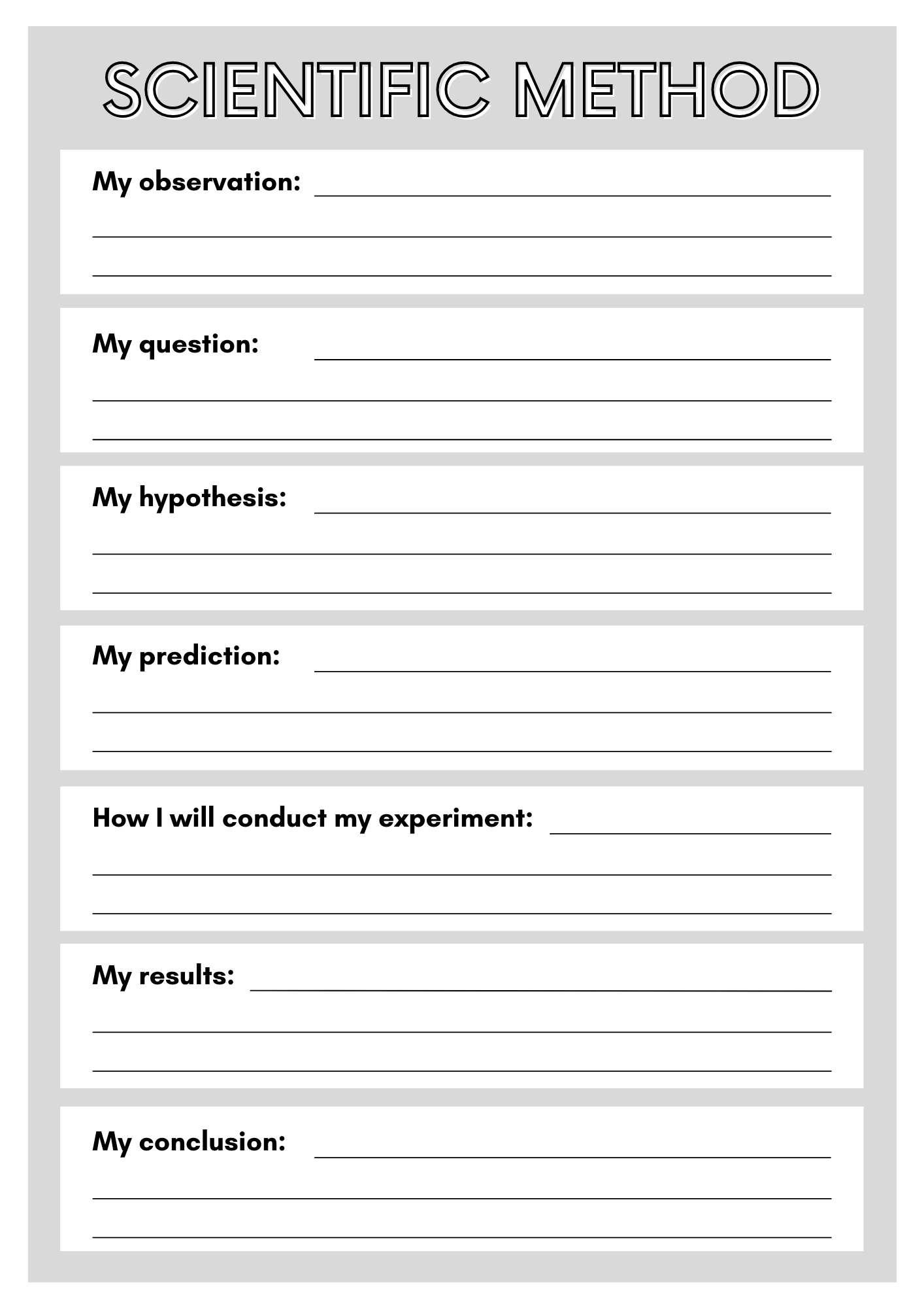 Free Printable Scientific Method Template Free Printable Scientific Method Template