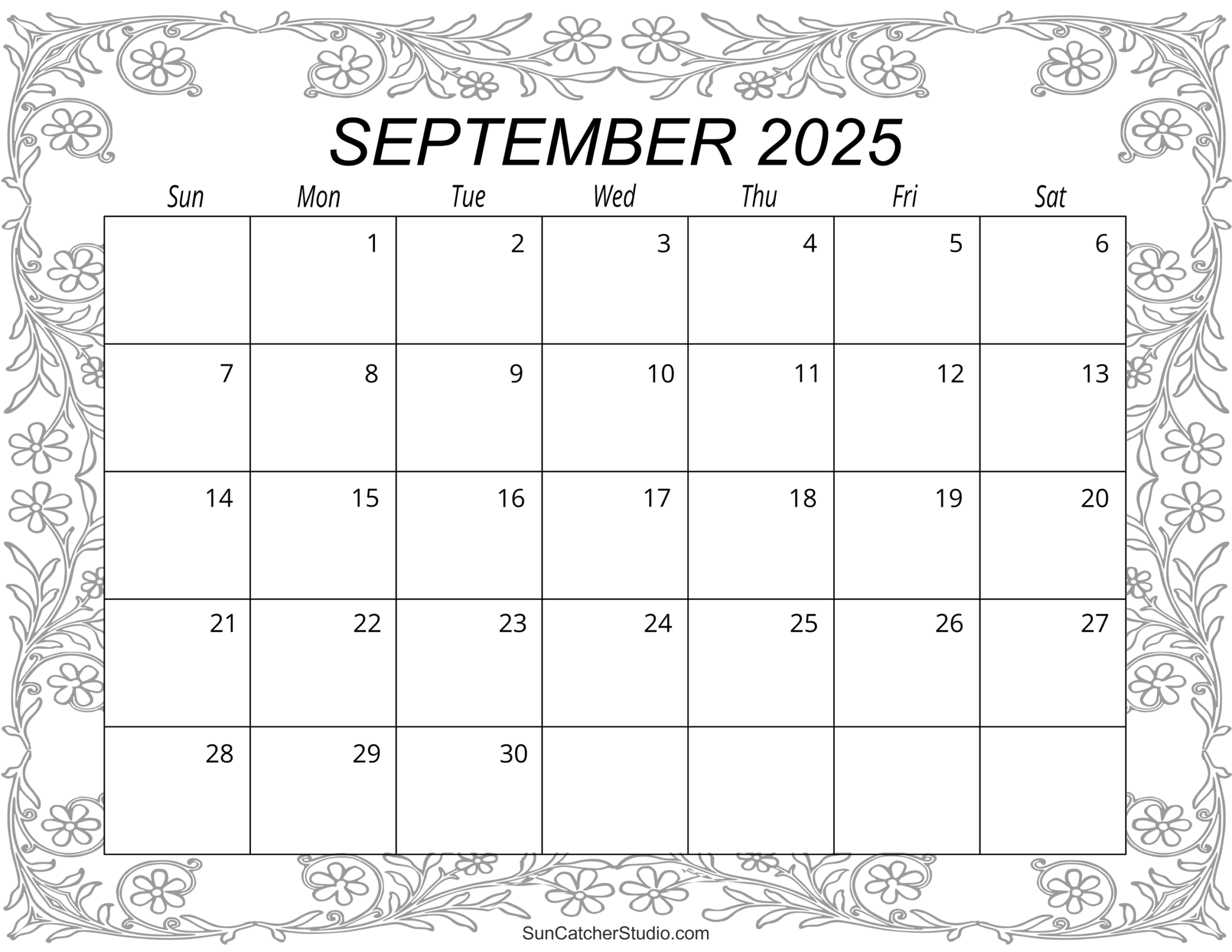 September 2025 Calendar Free Printable Free Printables Monograms Design Tools Patterns U0026 DIY Projects