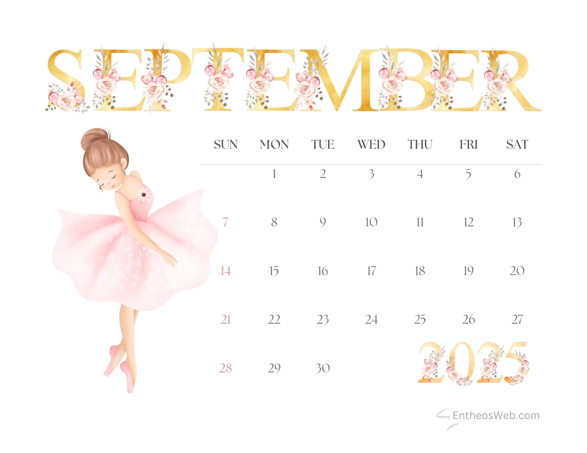 September 2025 Calendar Cute