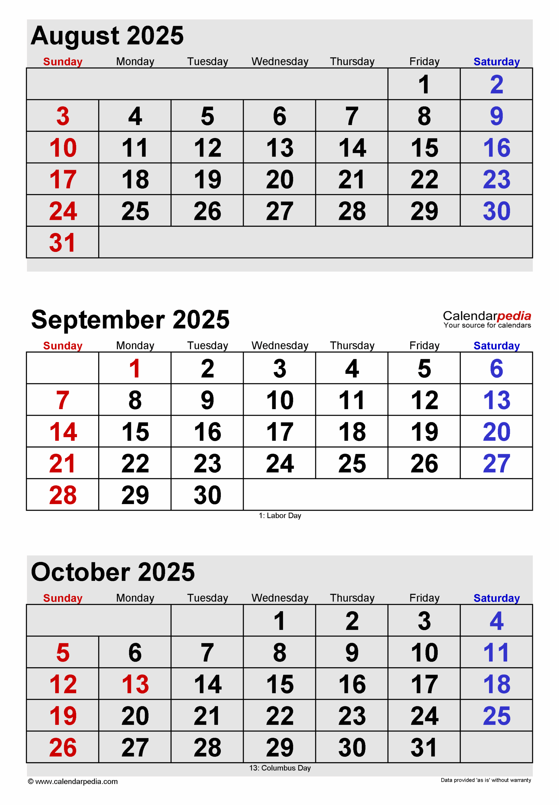 August And September 2025 Calendar