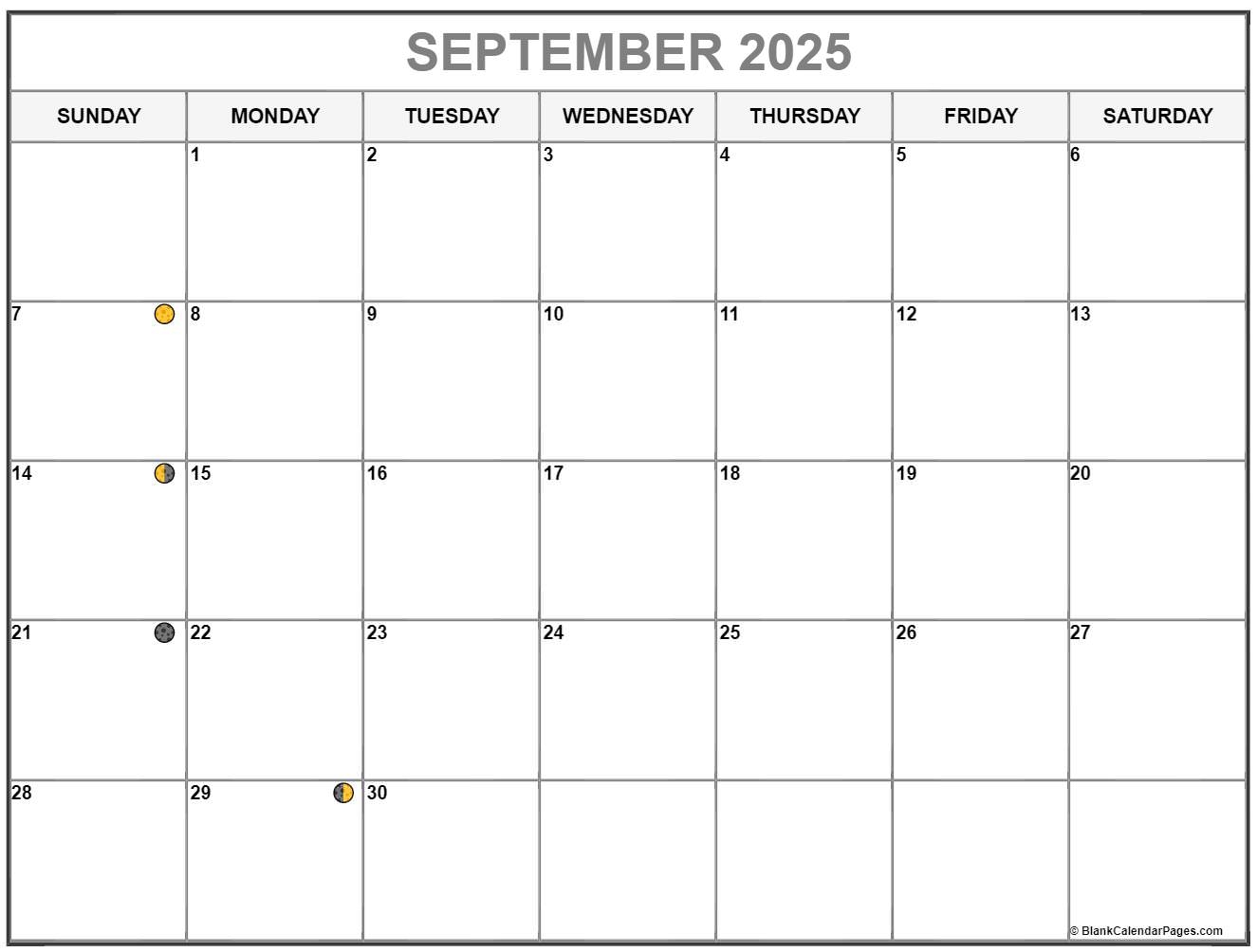 Lunar Calendar September 2025