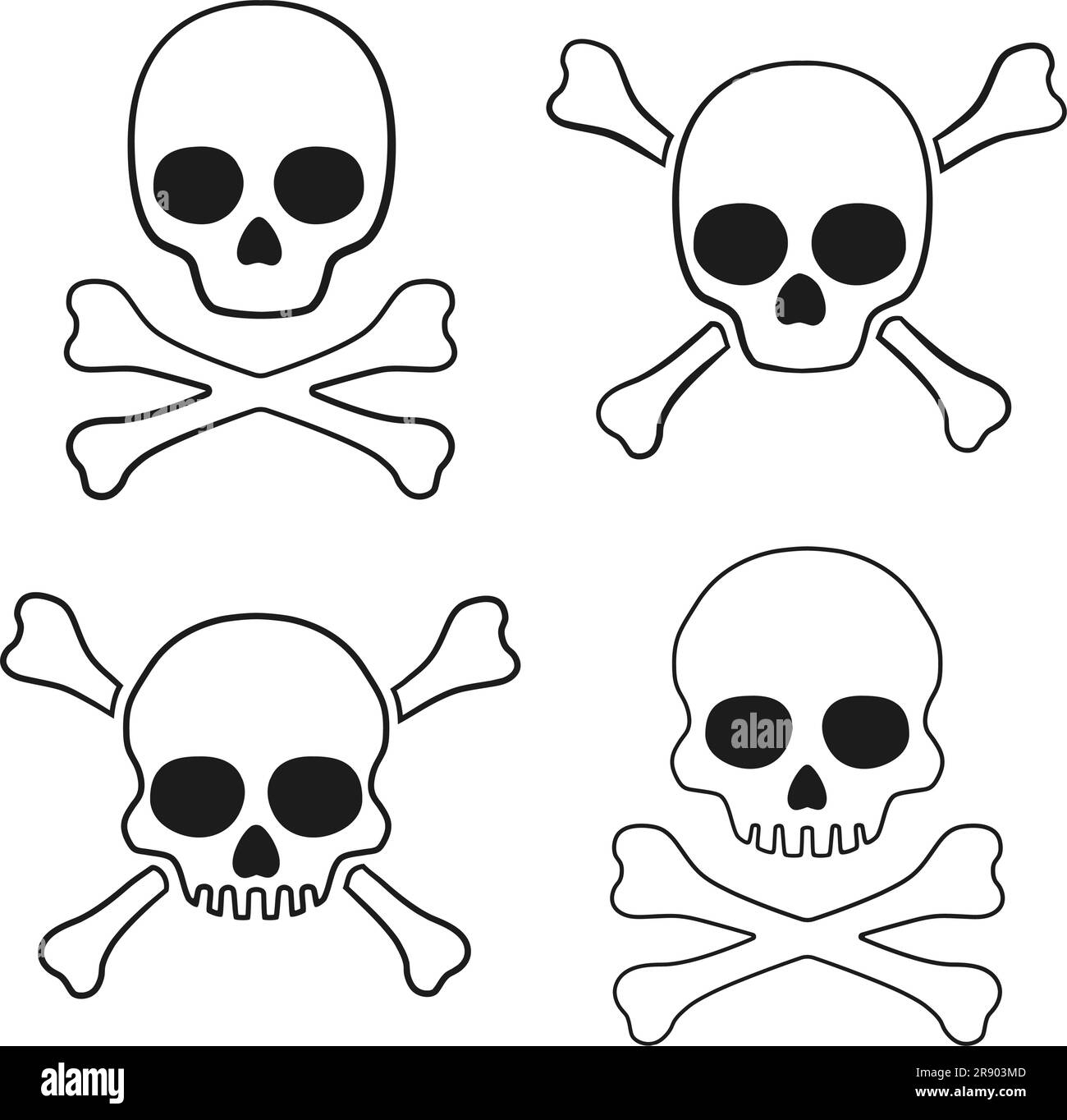 Skull Crossbones Outline Hi res Stock Photography And Images Alamy