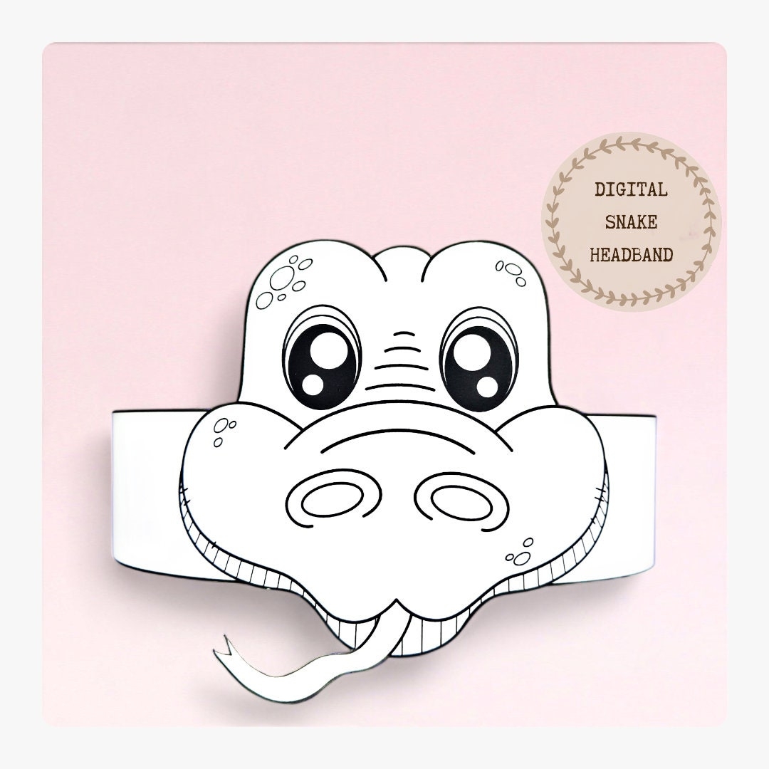 Snake Paper Coloring Crown Animal Paper Hat For Kids Instant 