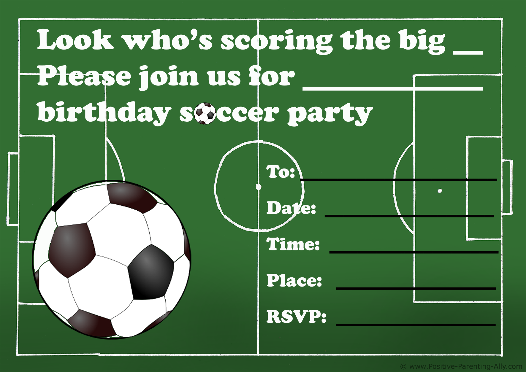 Soccer Party Invitations Cute Party Printables Worksheets Library