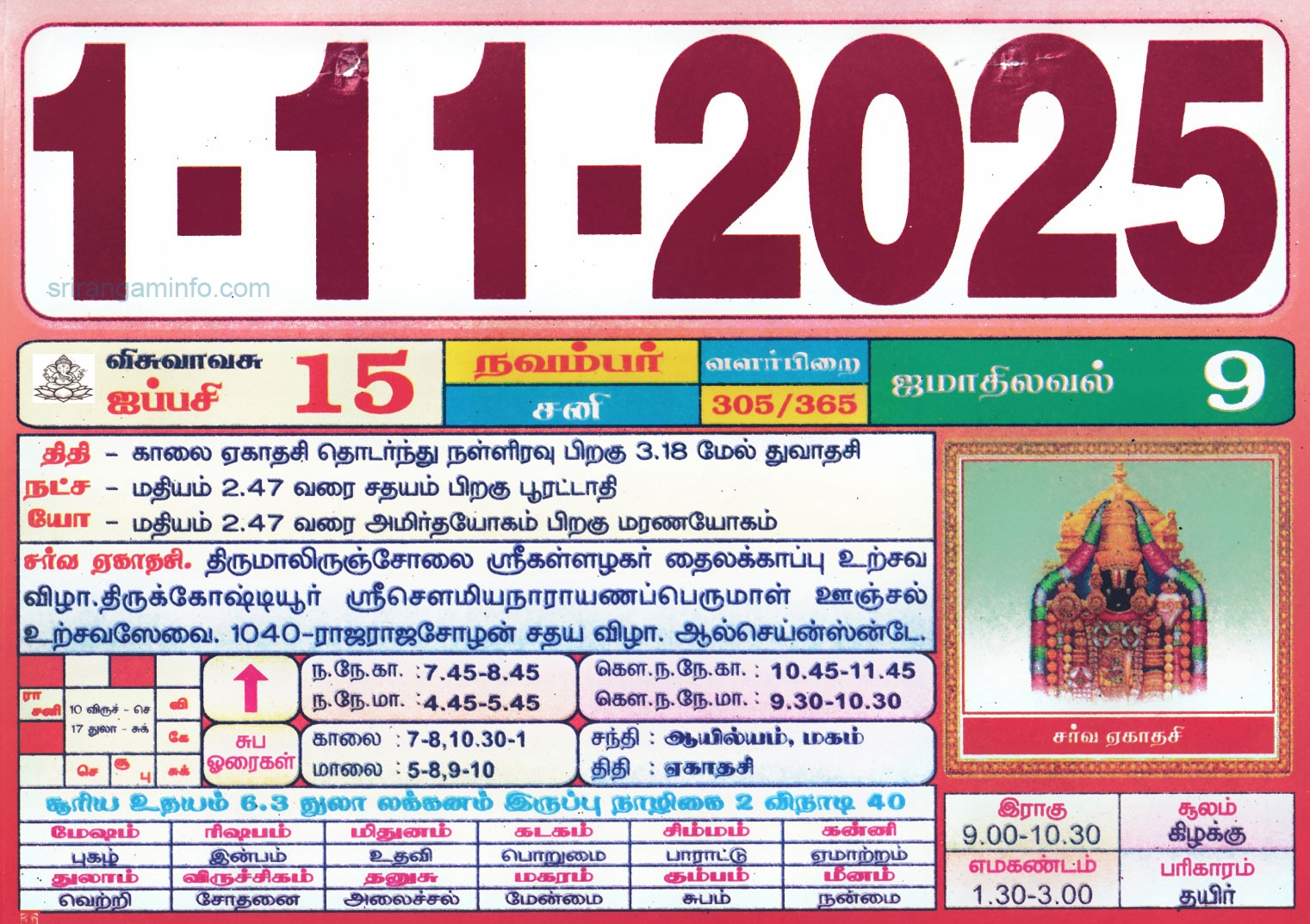Tamil Calendar 2025 November Tamil Calendar 2025 November