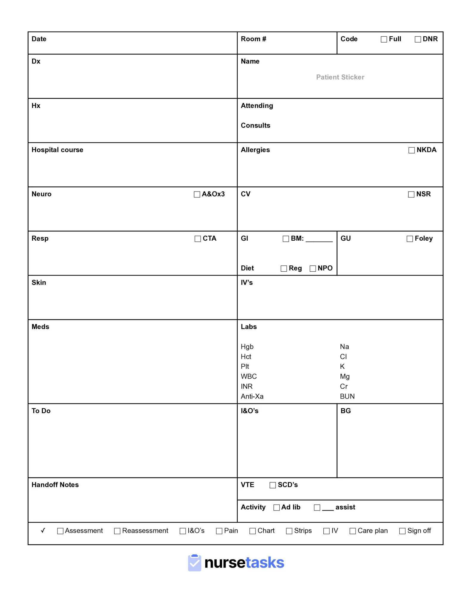The Ultimate Nursing Report Sheet Guide Free Downloads