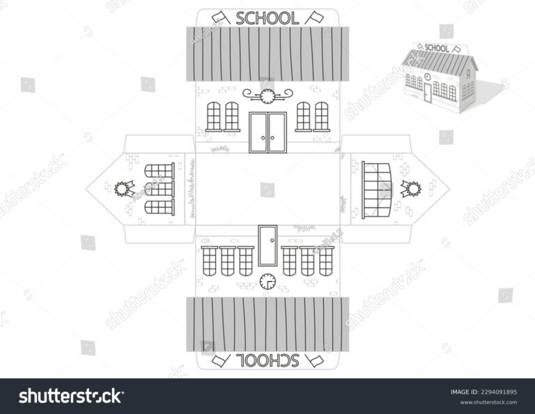 Toy School House Print Die Cut Stock Vector Royalty Free 2294091895 Shutterstock