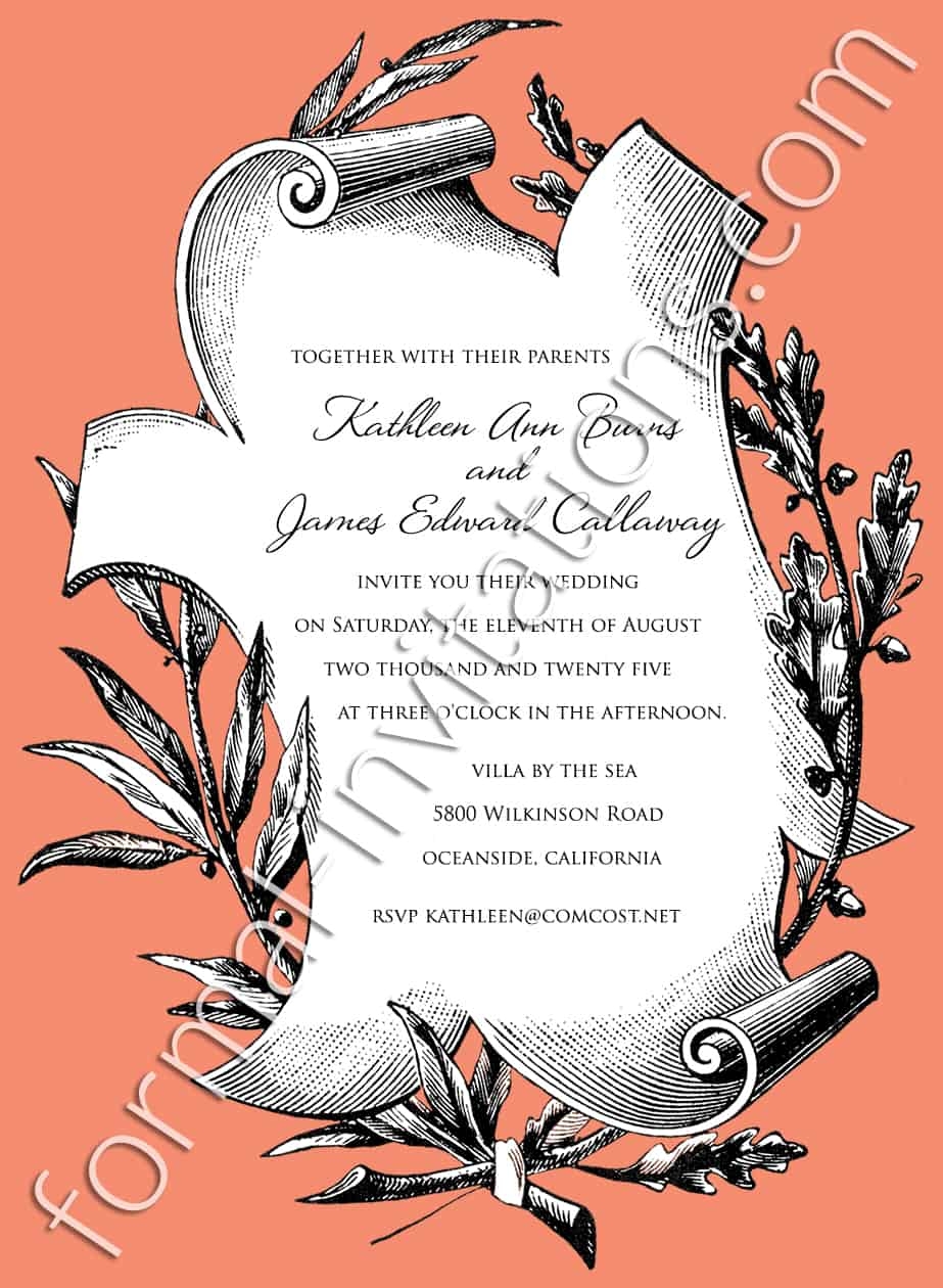Vintage Elegant Scroll Invitation Template