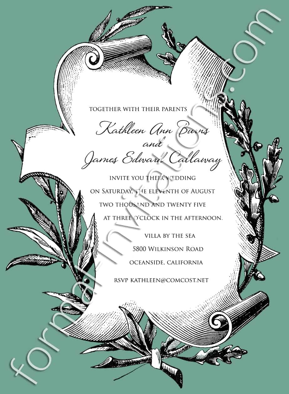 Vintage Elegant Scroll Invitation Template