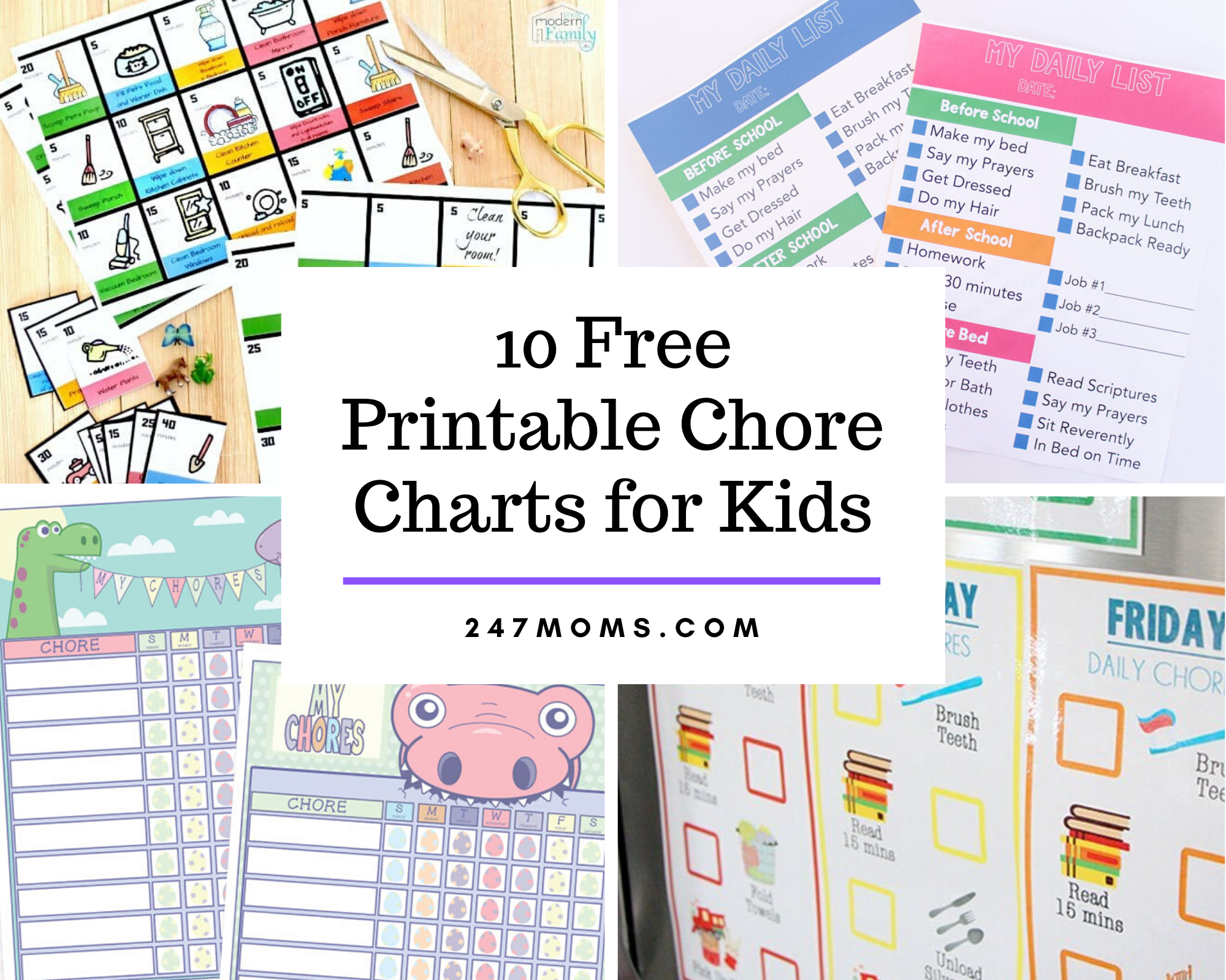 10 Free Printable Chore Charts For Kids 24 7 Moms 10 Free Printable Chore Charts For Kids 24 7 Moms