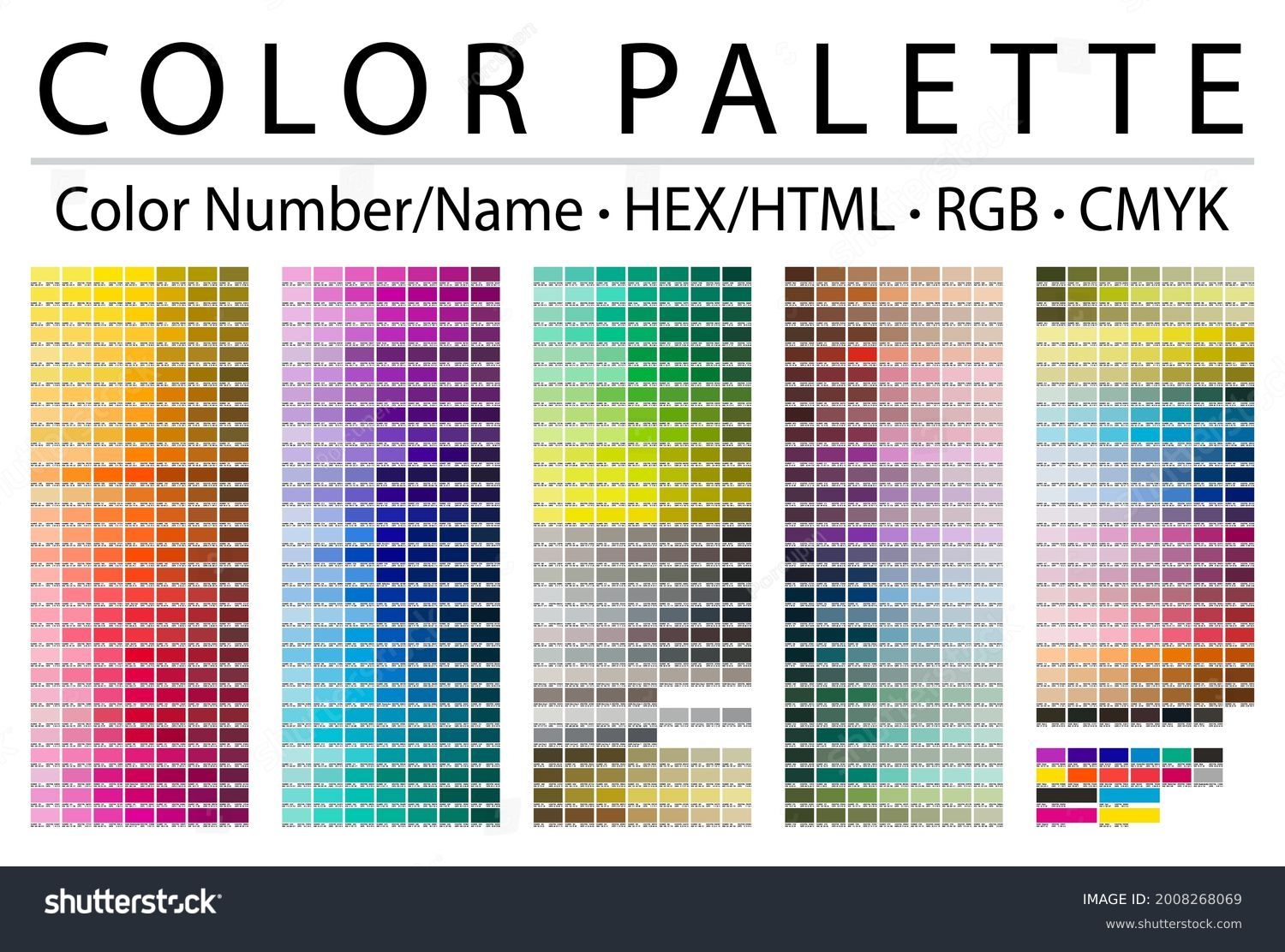 10 Hundred Cmyk Color Code Chart Royalty Free Images Stock 