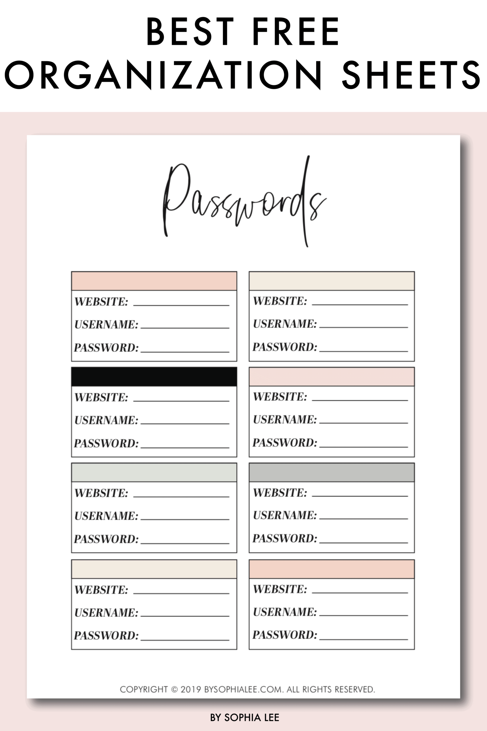 Free Printable Organization Templates