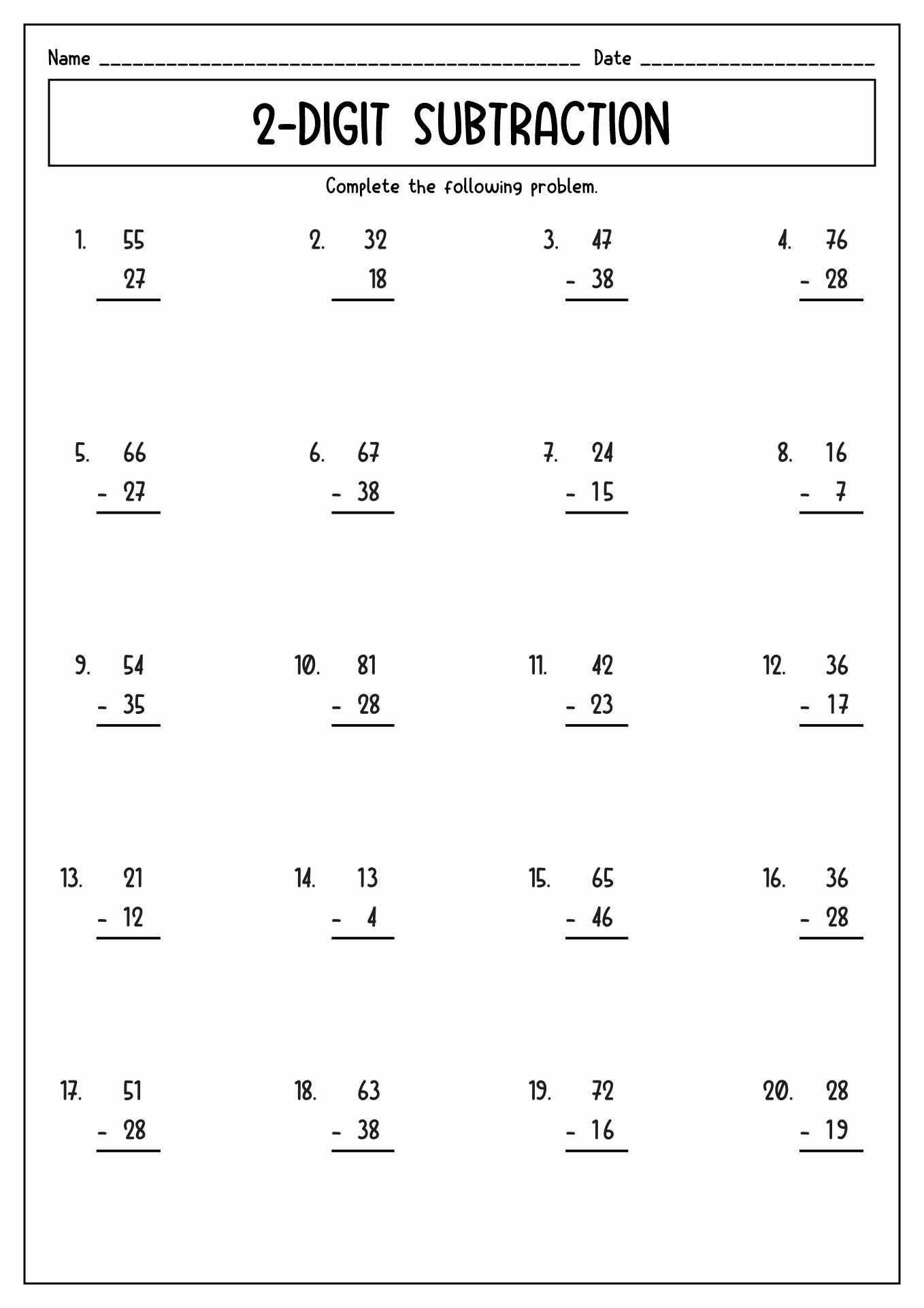 Math For 2nd Graders Worksheets Printable