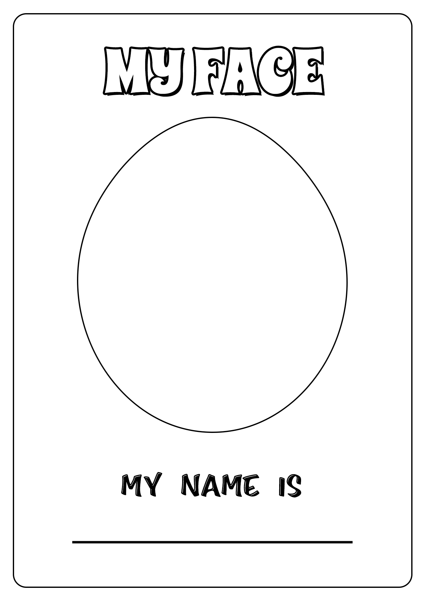 Free Printable Preschool Self Portrait Template