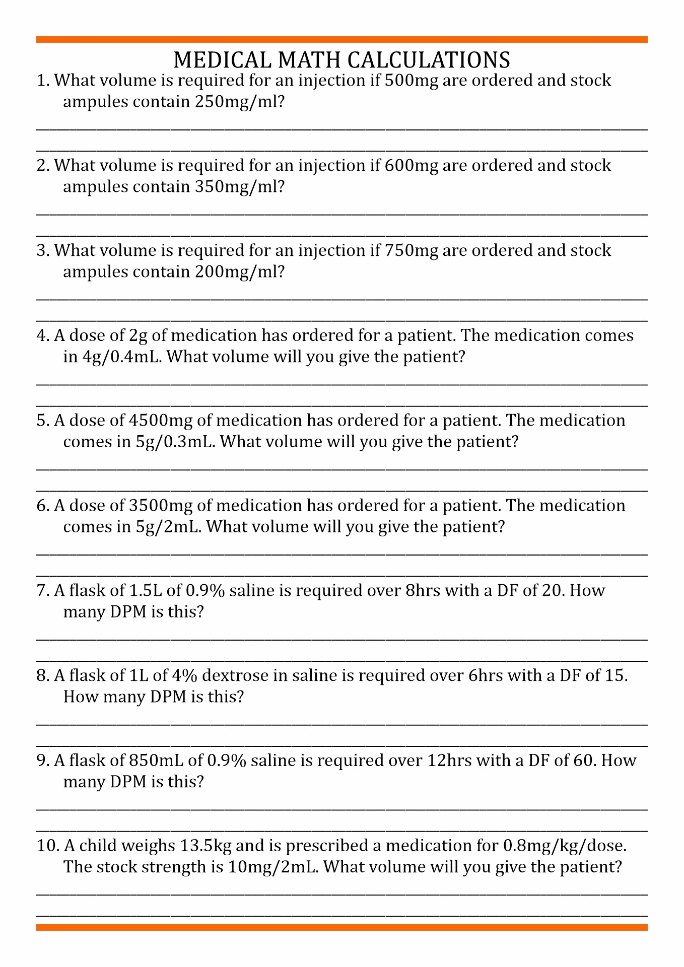 15 Printable Nursing Worksheets Free PDF At Worksheeto