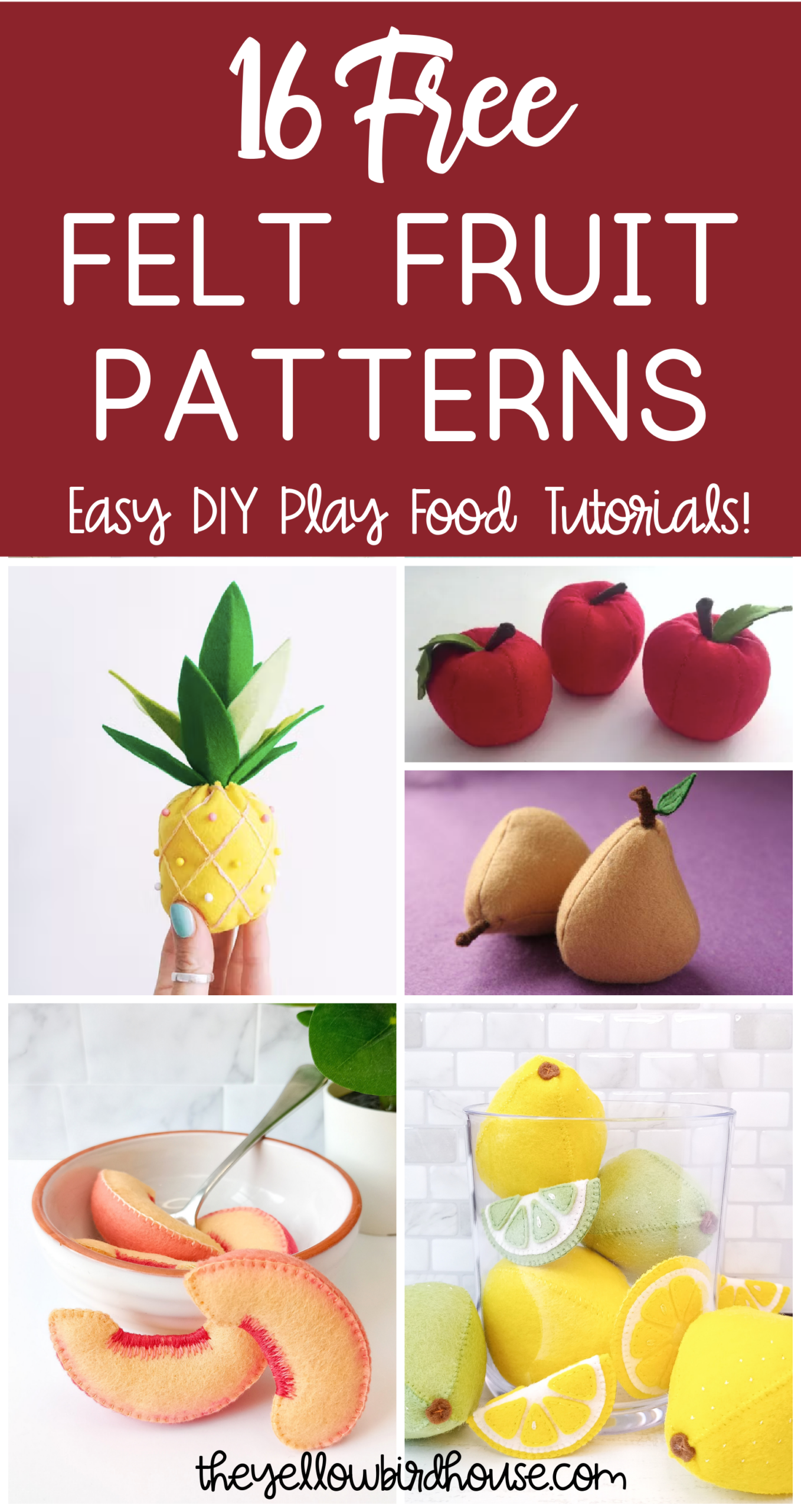 16 Free Felt Fruit Patterns Easy DIY Play Food 