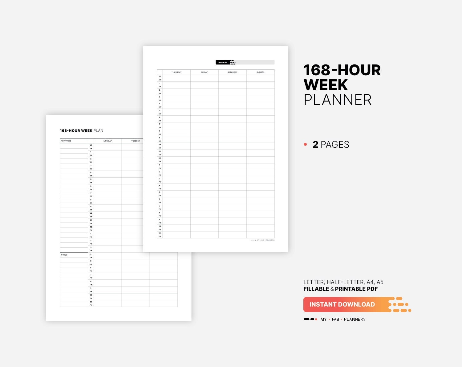 168 hour Weekly Planner Printable Mindfulness Timesheet Goal Setting Fillable Adult Intentional Living Activity To Do List PDF Template Etsy 168 hour Weekly Planner Printable Mindfulness Timesheet Goal Setting Fillable Adult Intentional Living Activity To Do List PDF Template Etsy